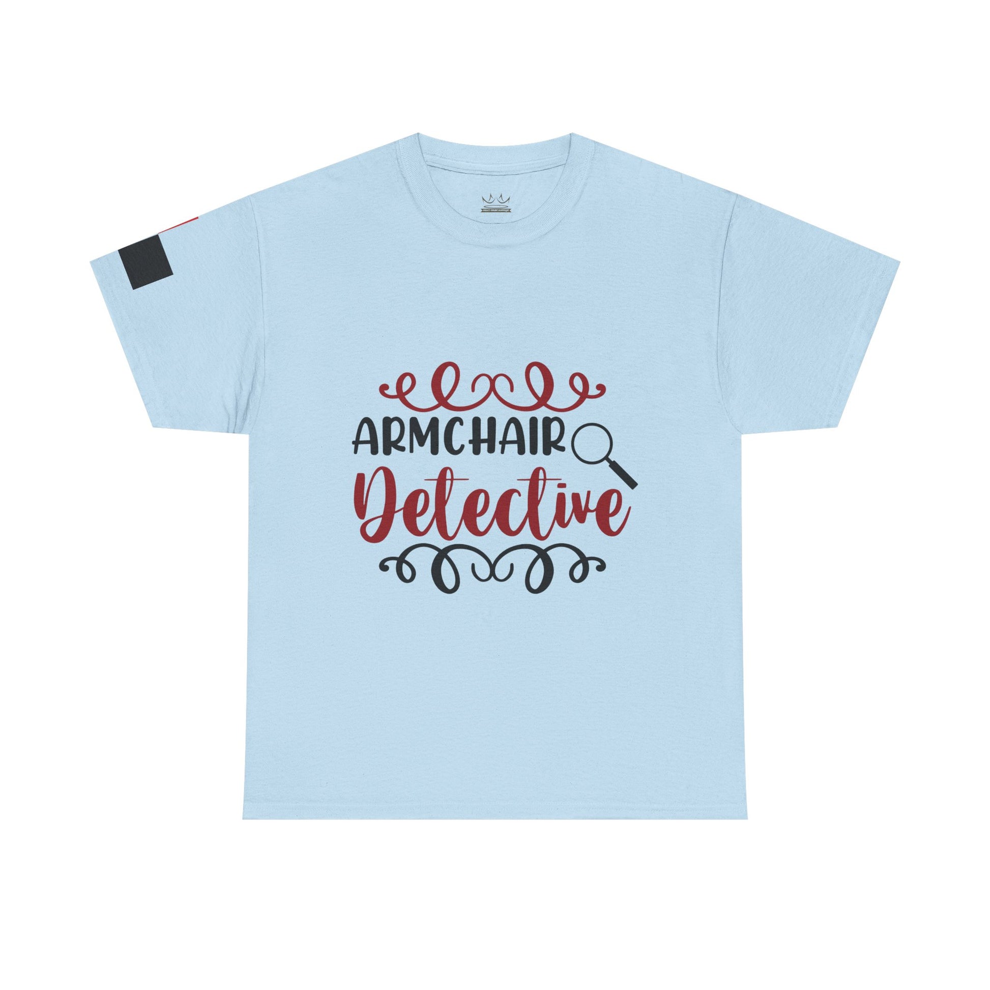 Armchair Detective Unisex Heavy Cotton Tee, Cozy Mystery Reader Gift