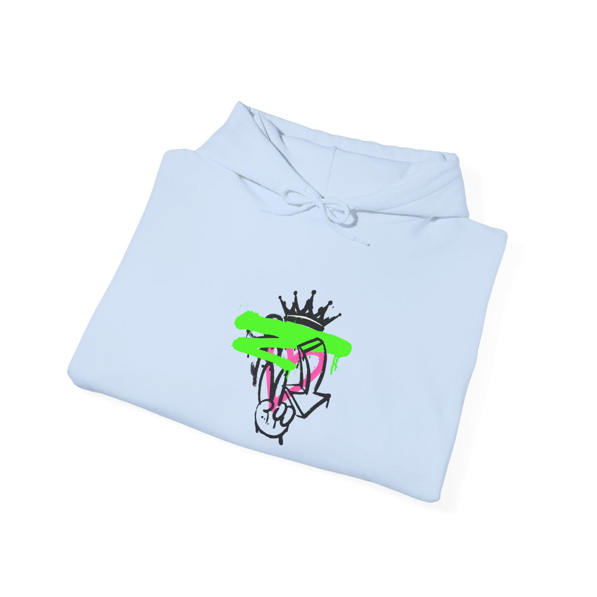 Crowned Snake Hoodie — Neon Green Graffiti Snake Pullover