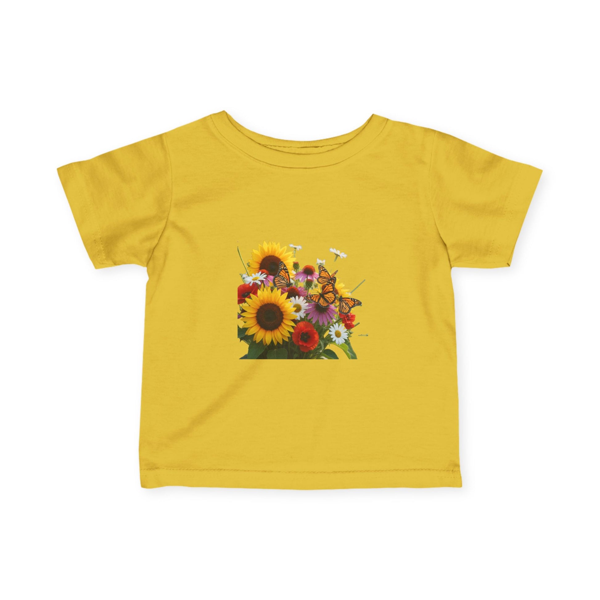 Infant Tee — Bright Sunflower & Wildflower Bouquet Baby Shirt