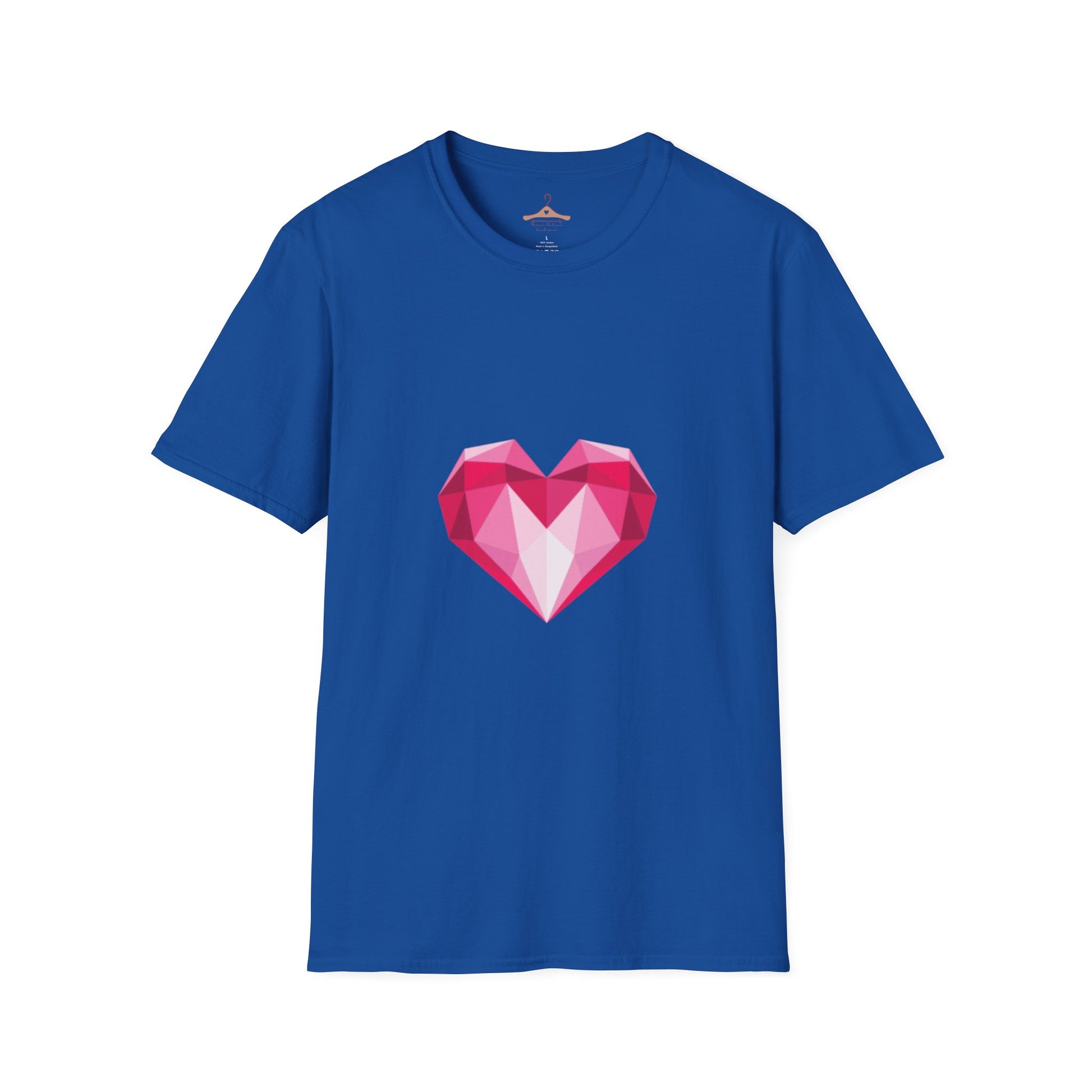 Geometric Pink Gem Heart T-Shirt