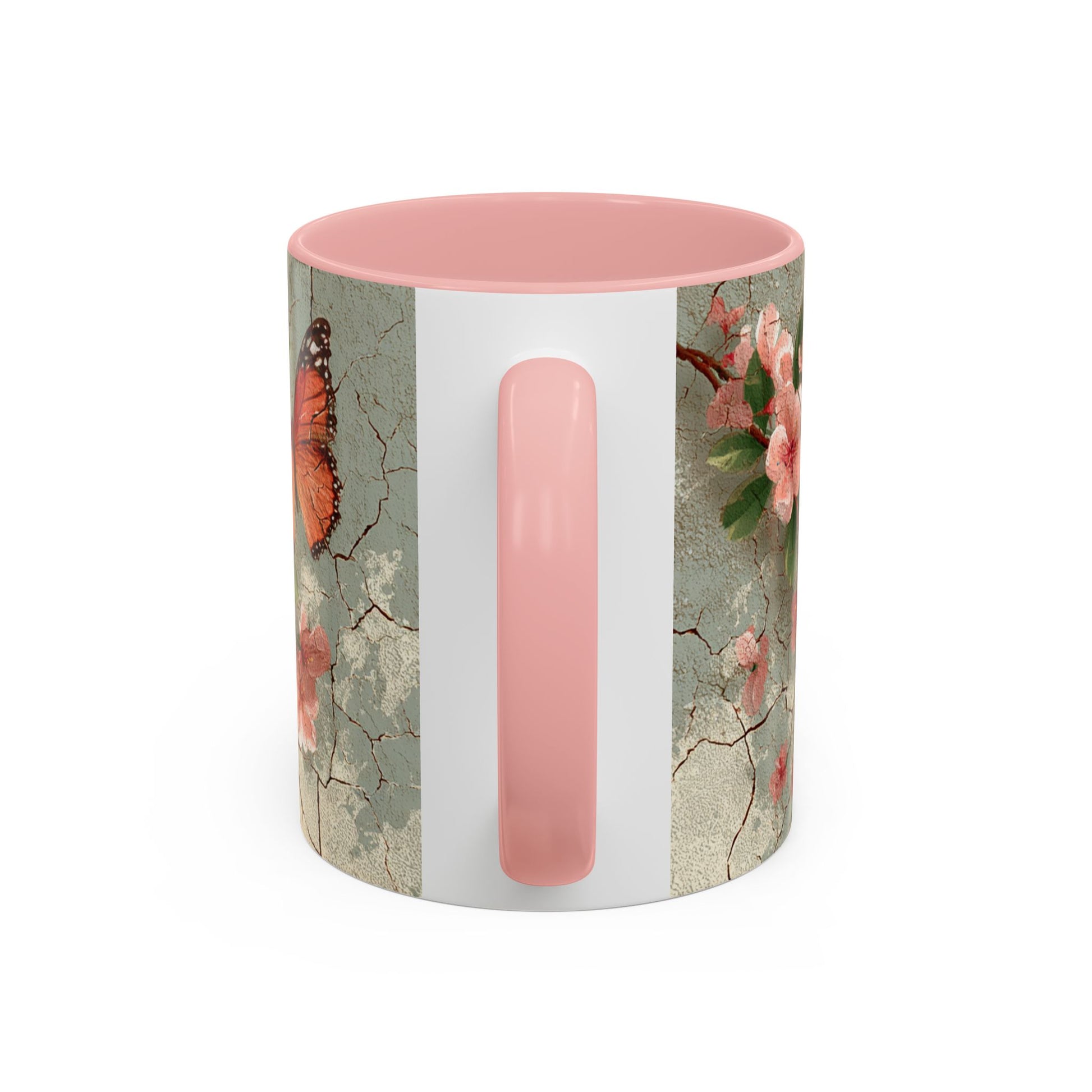 Floral Butterfly Accent Coffee Mug, Spring Gift, Kitchen Decor, Nature Lover Mug, Tea Cup