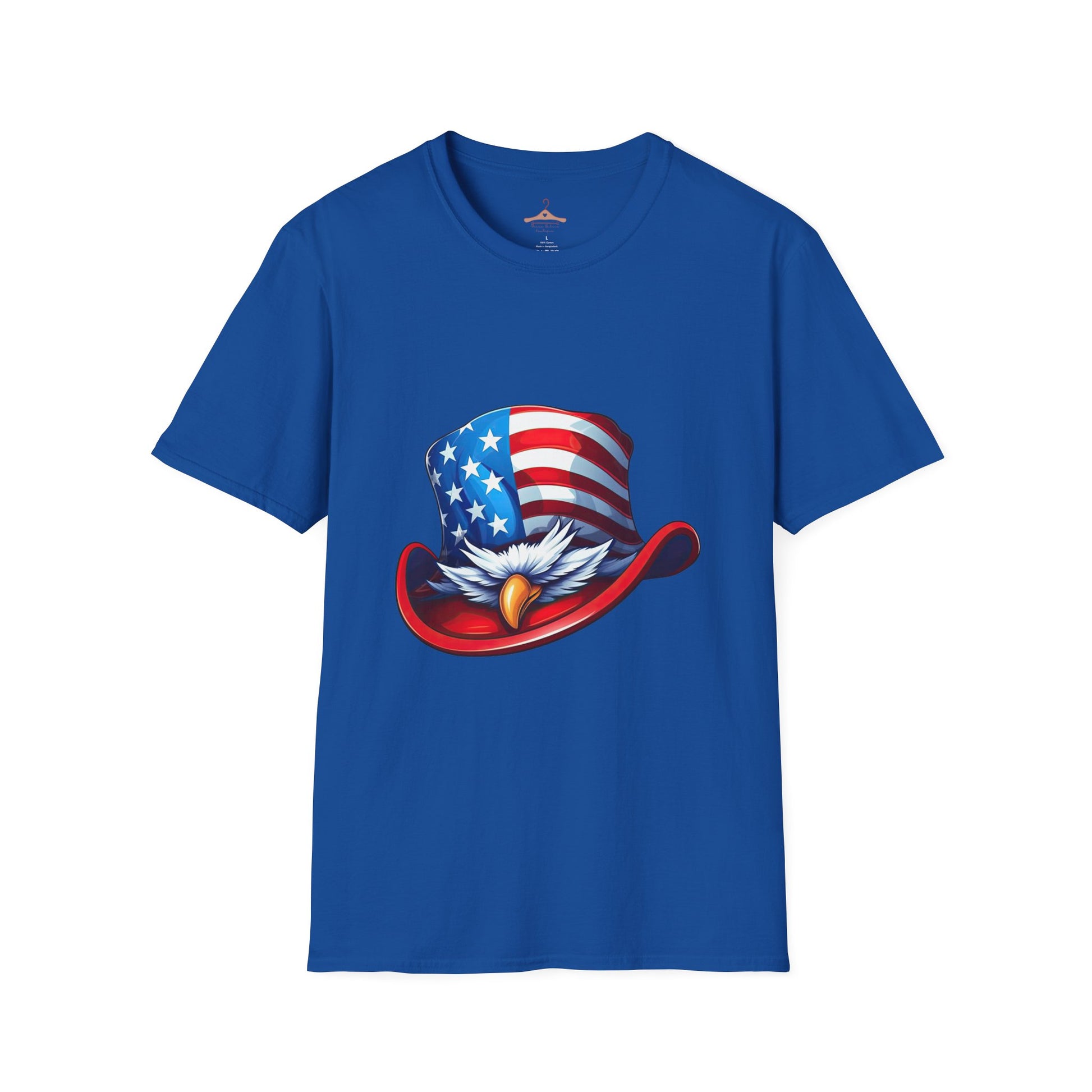 T-Shirt — Patriotic Eagle Hat Graphic (American Flag Cowboy Hat)