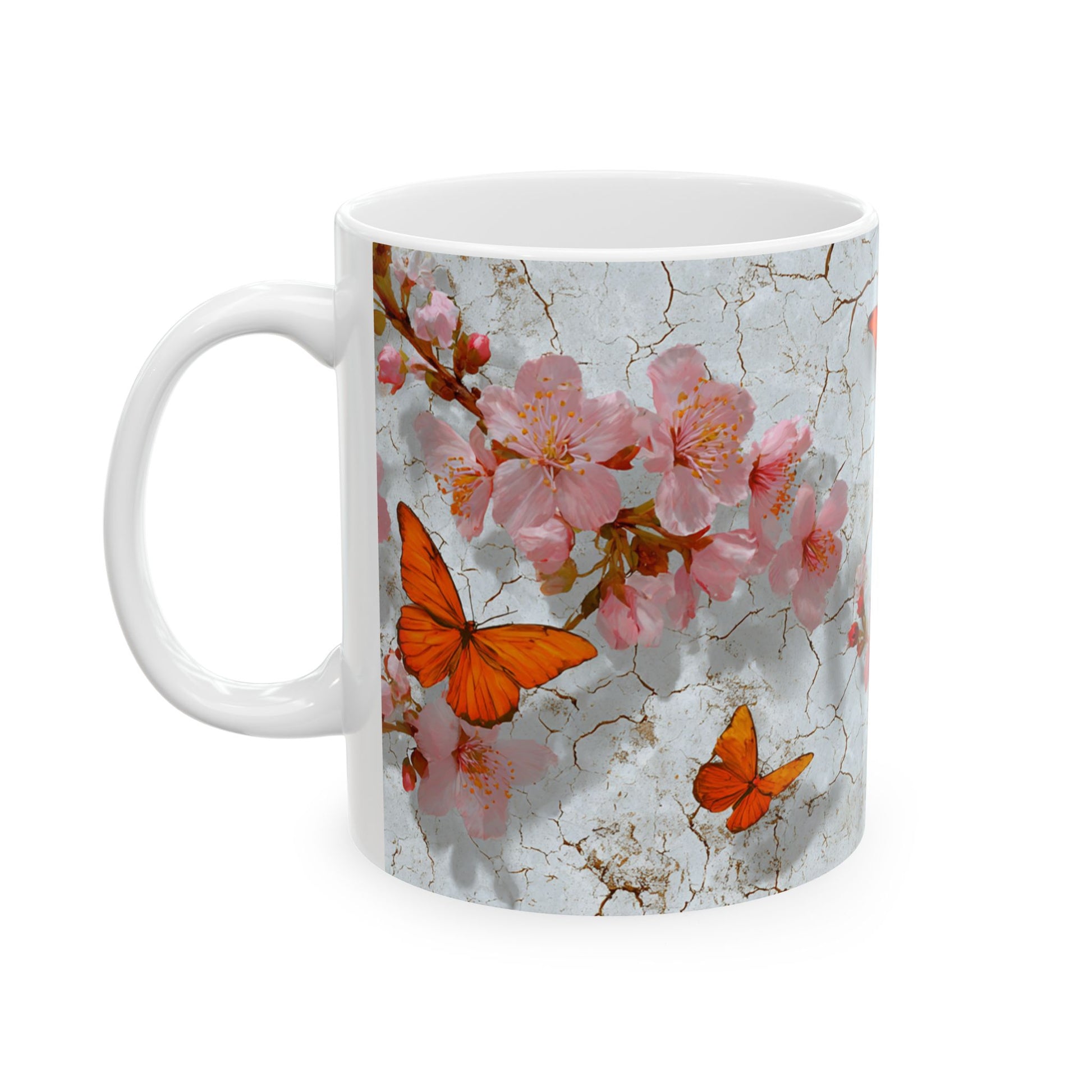 Blossom & Butterfly Ceramic Mug - Perfect for Tea Lovers, Mother's Day Gift, Botanical Decor