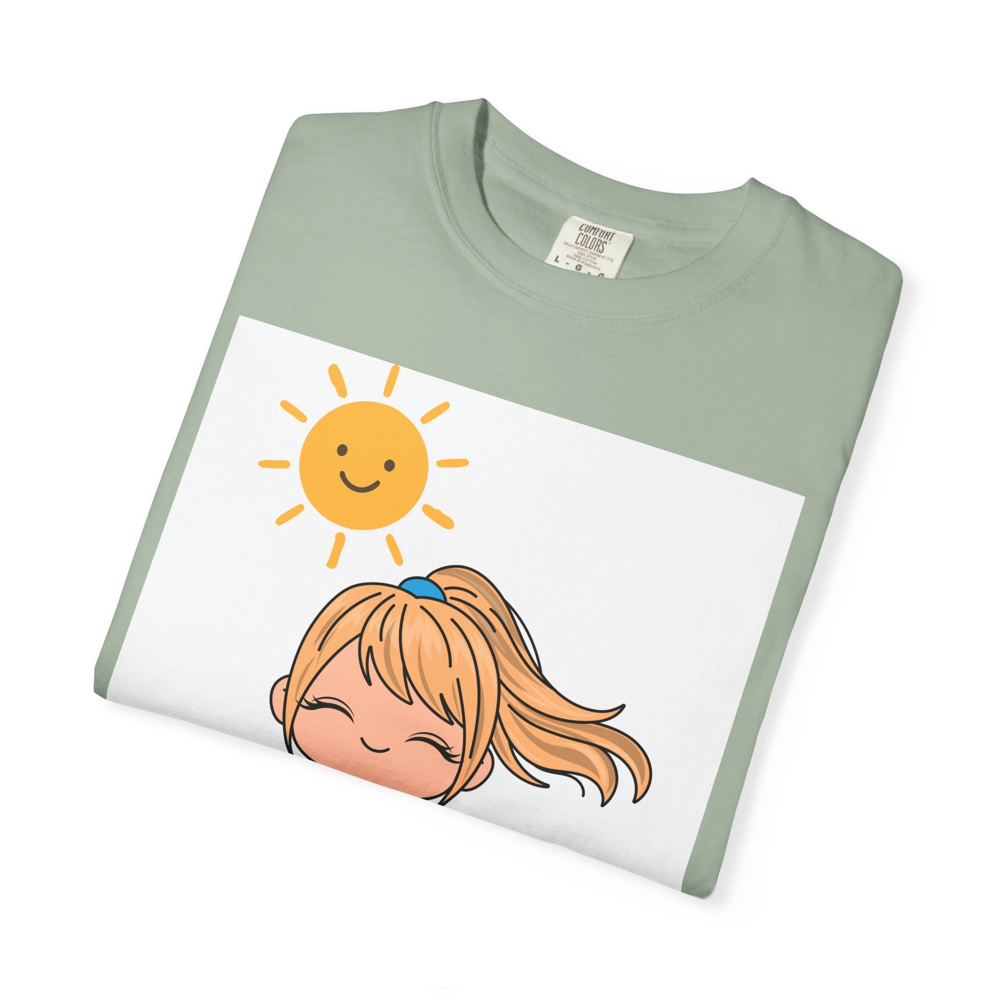 Cute Girl in Swimsuit T-Shirt — Sunny Beach Cartoon Tee