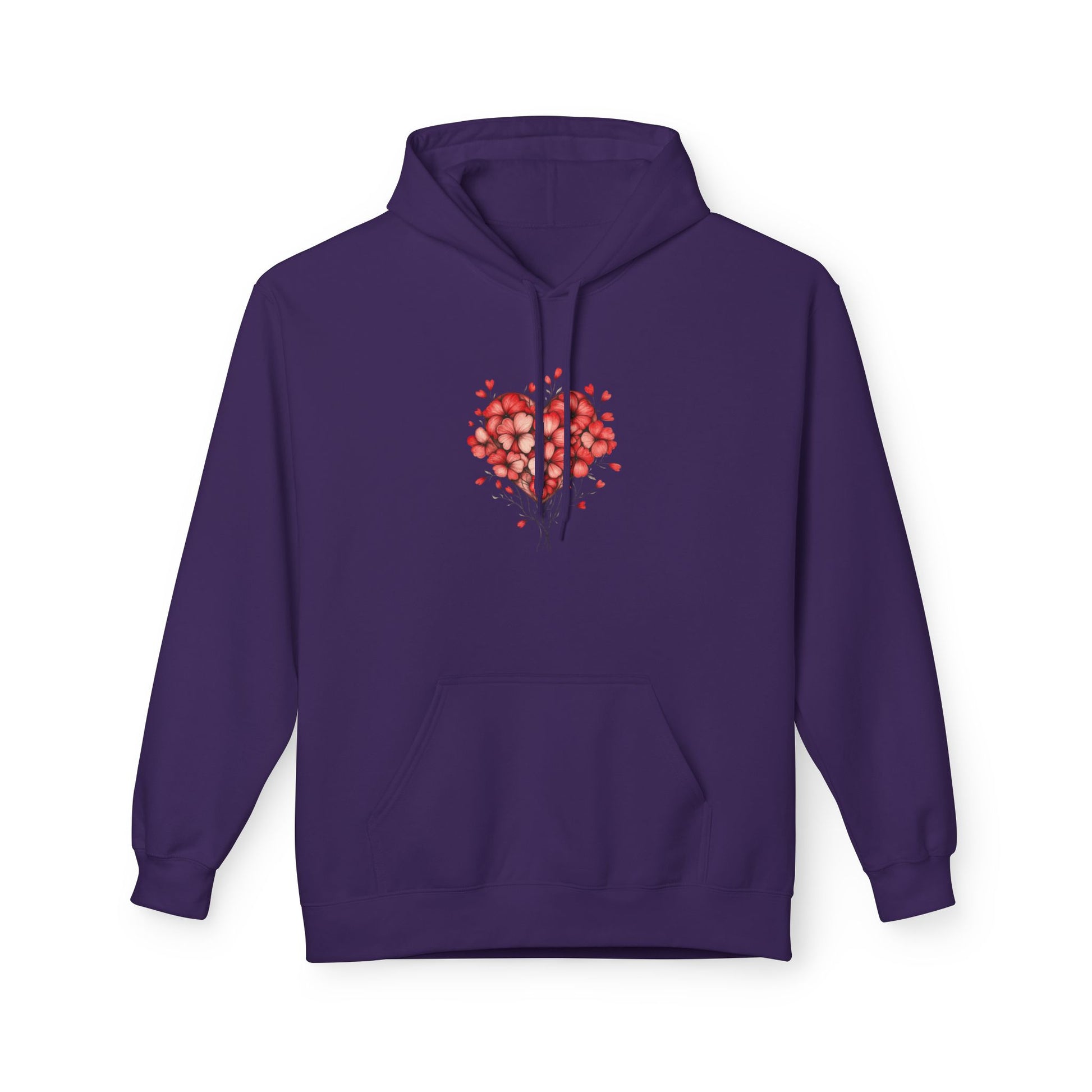 Rose Petal Heart Hoodie — Romantic Floral Valentine’s Day Sweatshirt