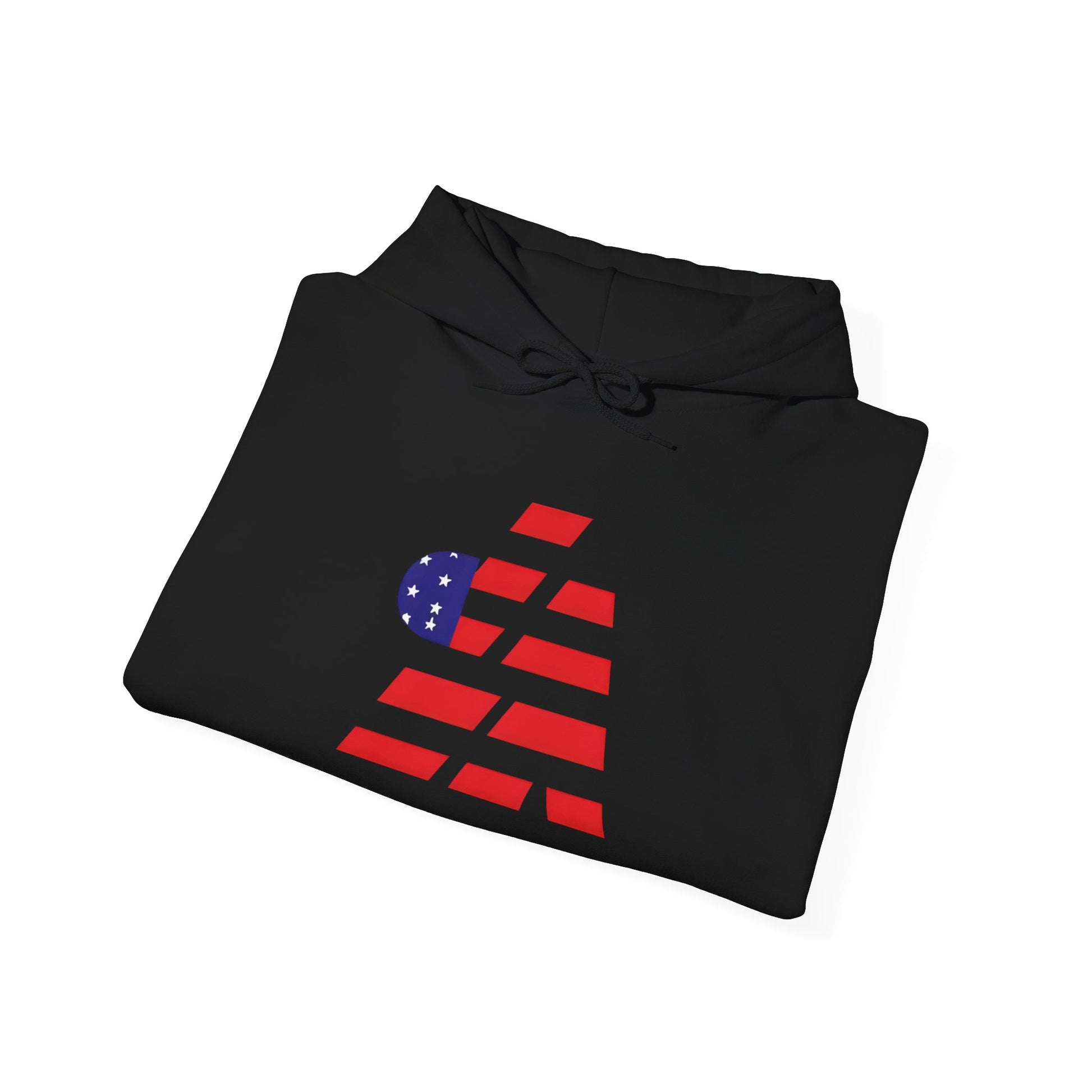 Patriotic Graphic Hoodie - Unisex Heavy Blend Sweatshirt with Flag Design