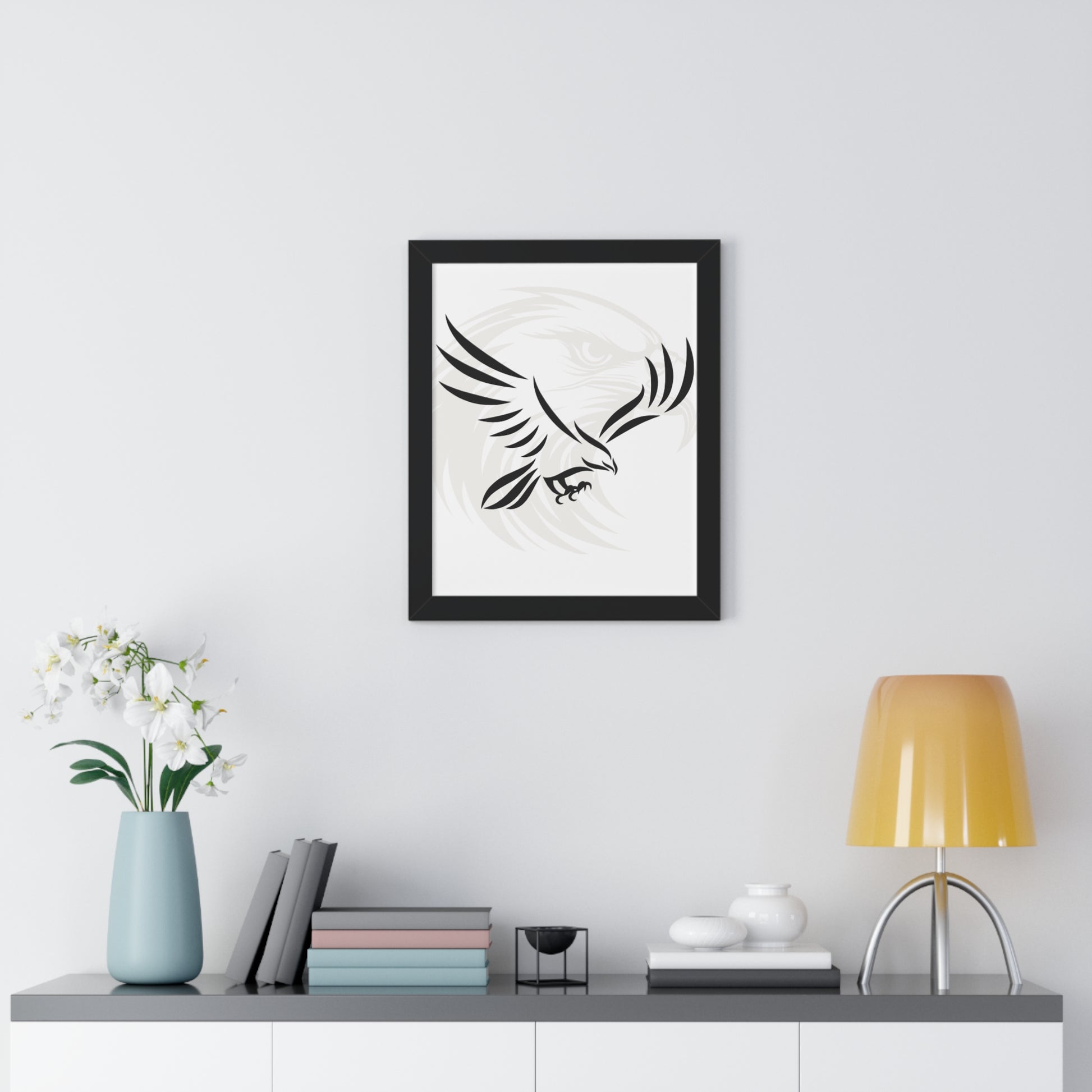 Eagle Wall Art Print, Framed Vertical Poster