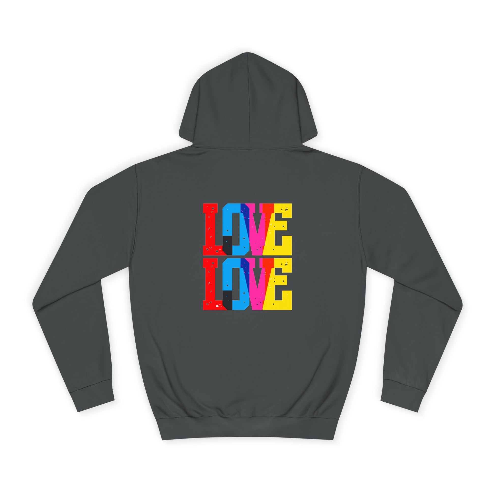 Unisex College Hoodie with Love Design, Casual Gift for Campus Life