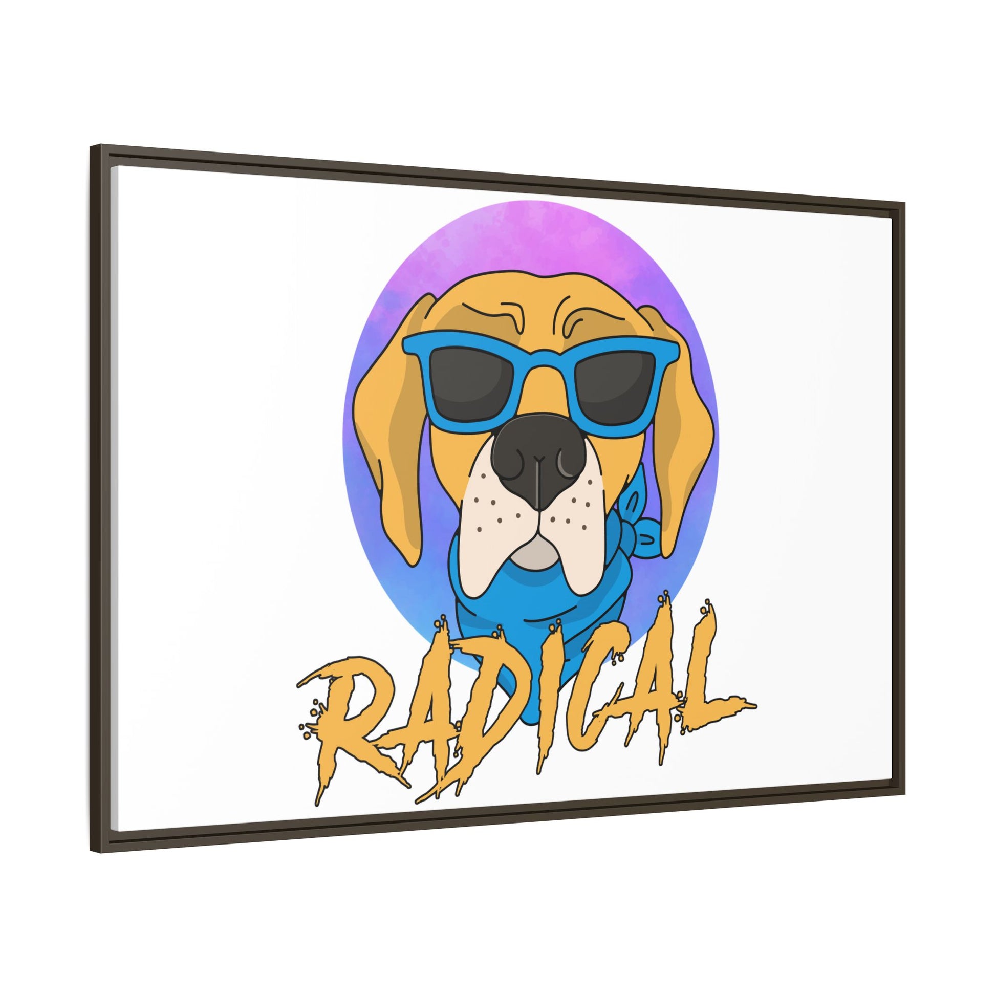 Radical Dog Art Print, Framed Canvas