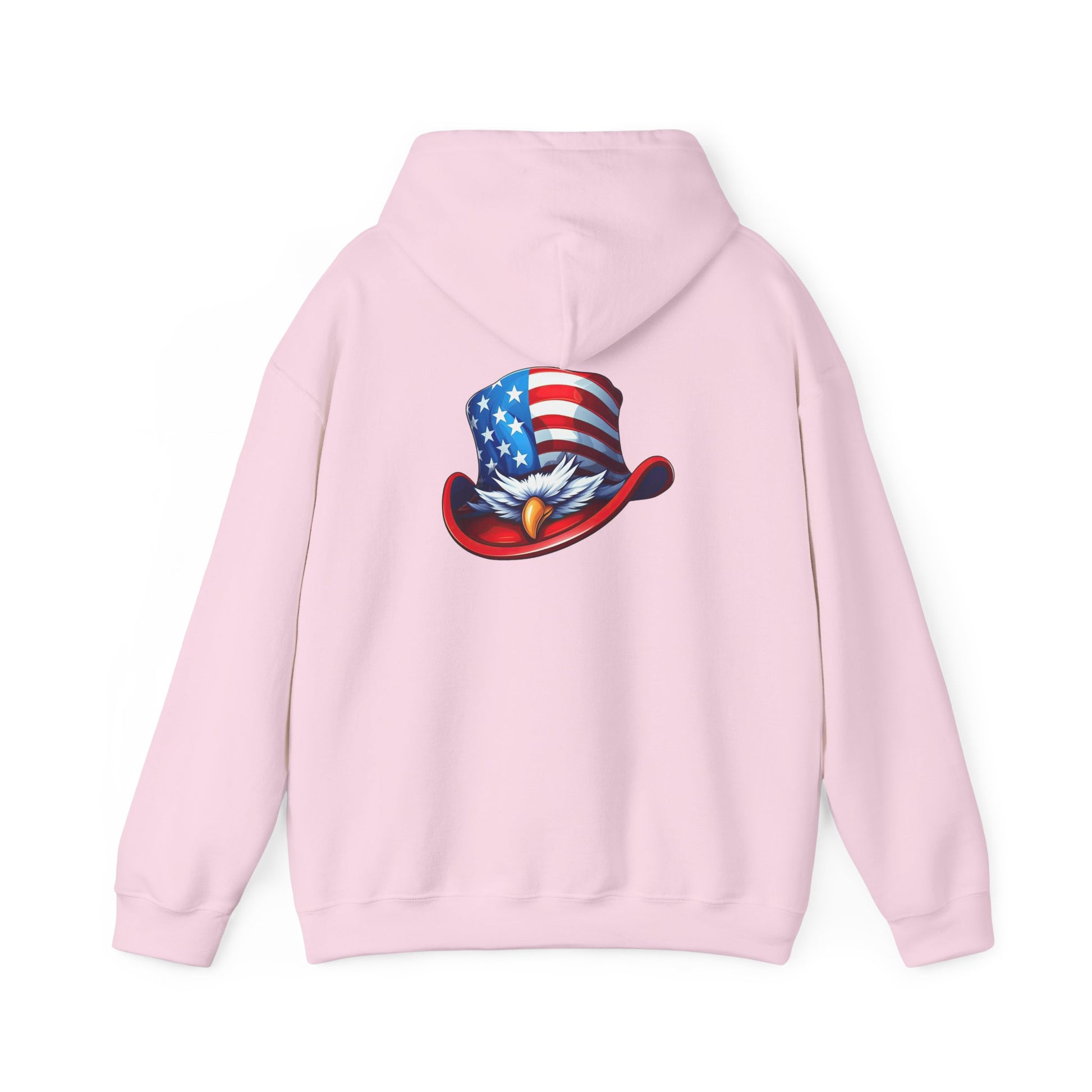 Patriotic Eagle Top Hat Hoodie — American Flag Bald Eagle Graphic Hoodie