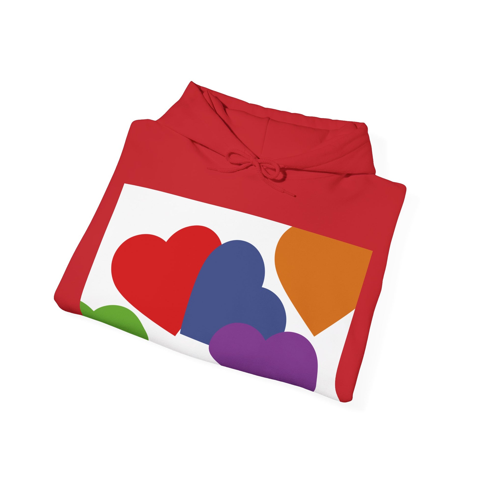 Colorful Heart Hoodie for Couples, Unisex Love Sweatshirt