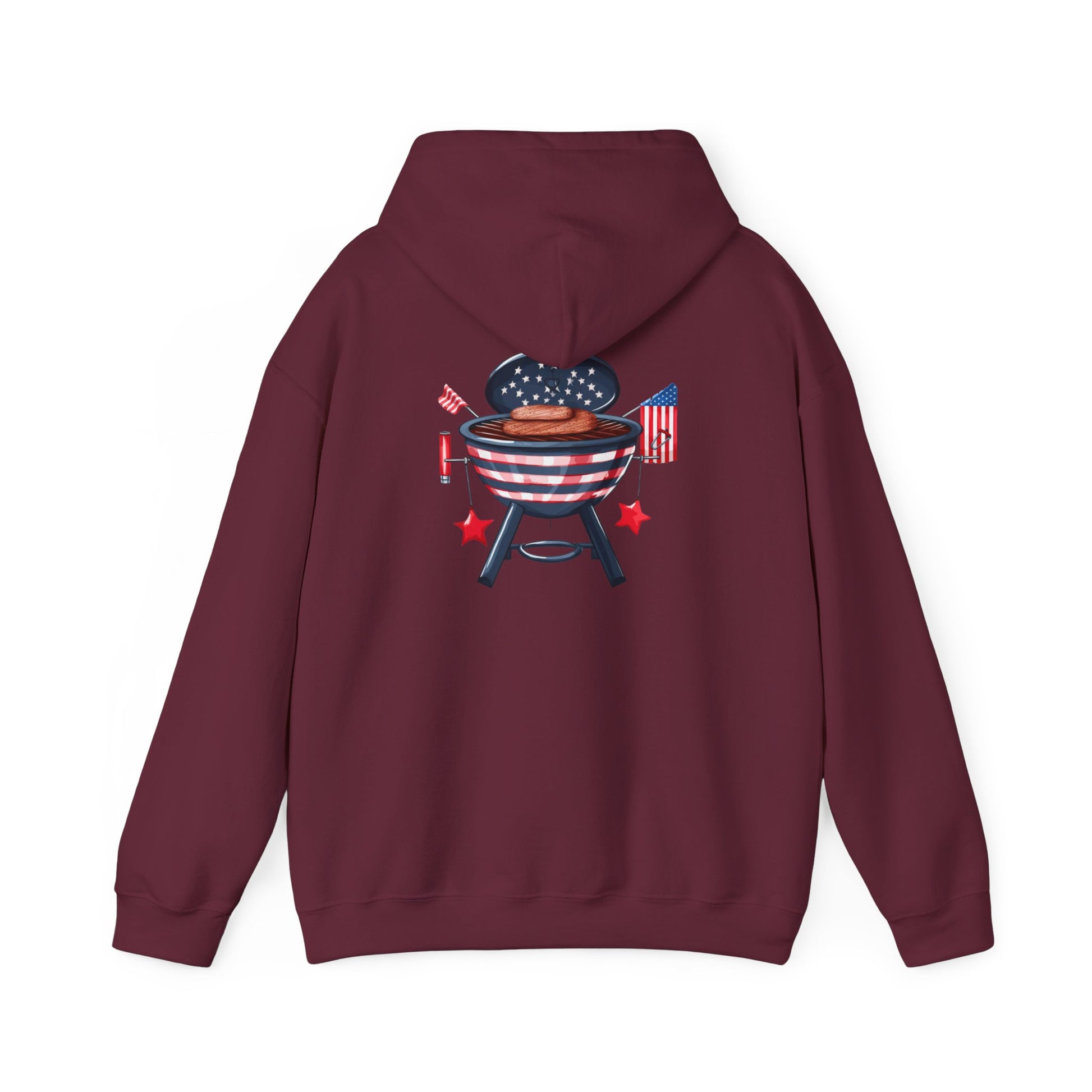 American Flag Grill Hoodie – Patriotic BBQ Sweatshirt for 4th of July
