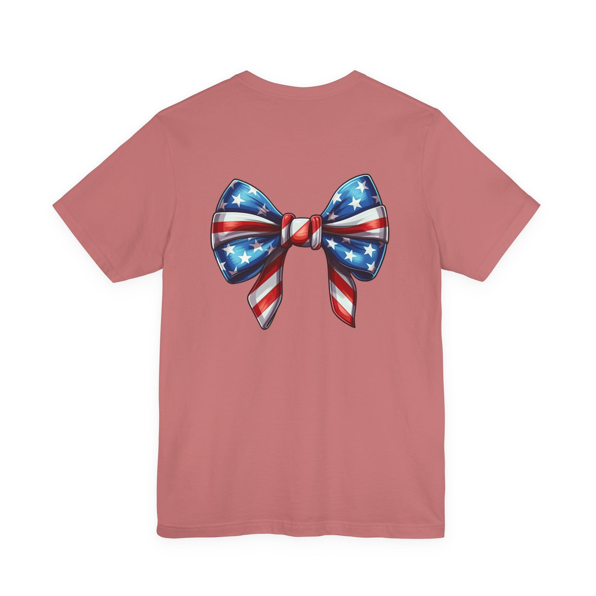 American Flag Bow T-Shirt — Patriotic 4th of July Tee
