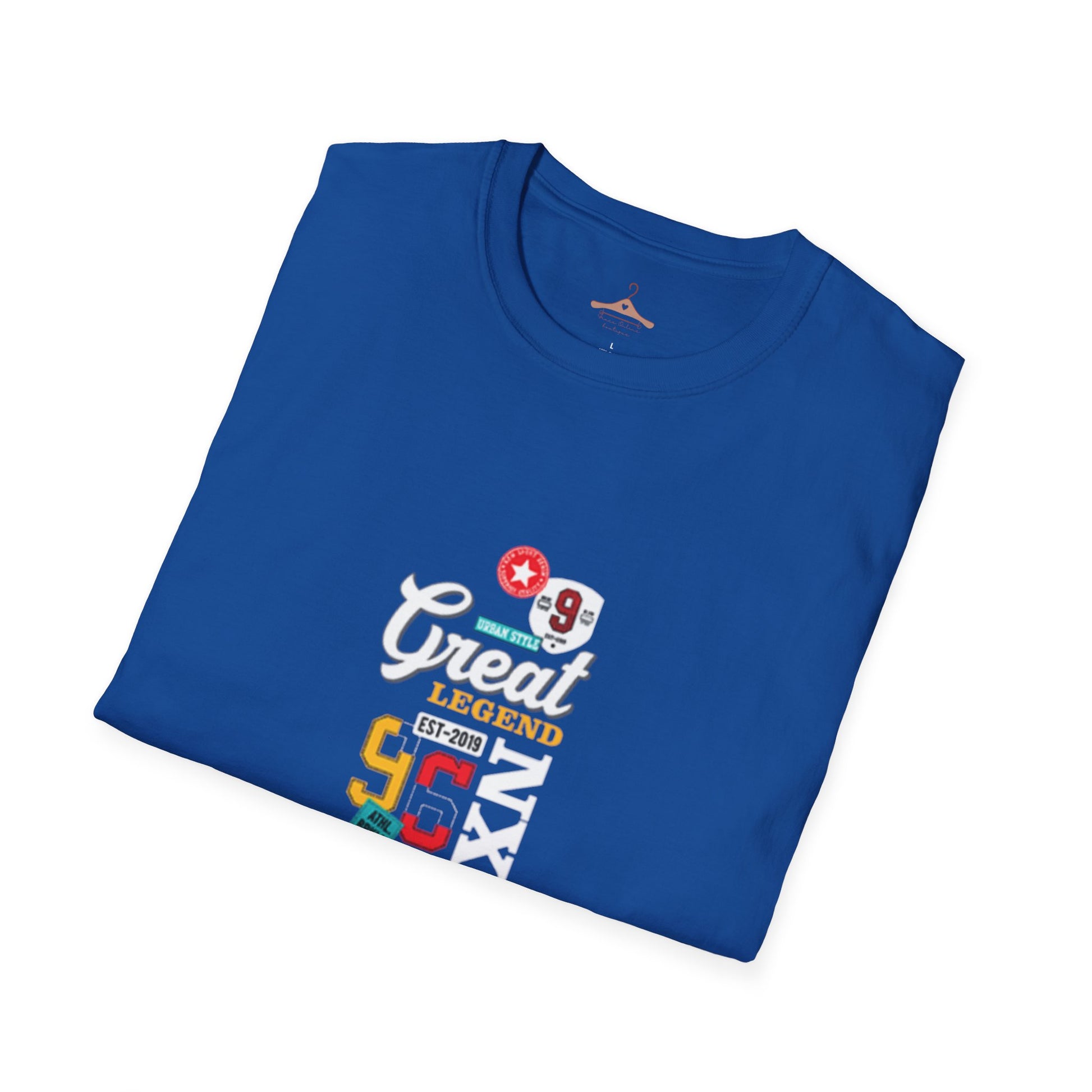 Graphic T-Shirt — 'Great Legend' Retro Racing Stripe Tee (NX-89)