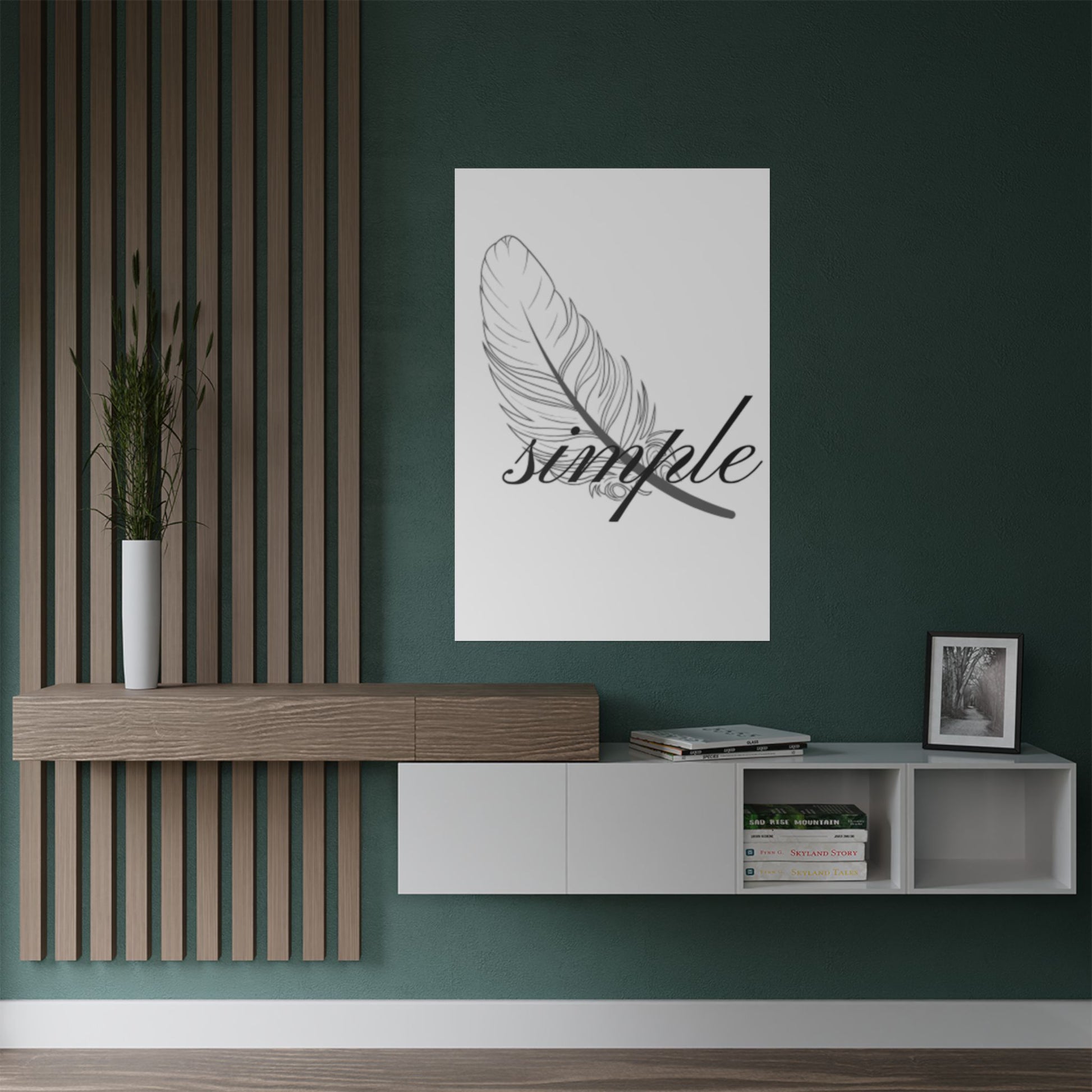 Elegant Feather Satin Poster - Minimalist Art Decorhic Decor
