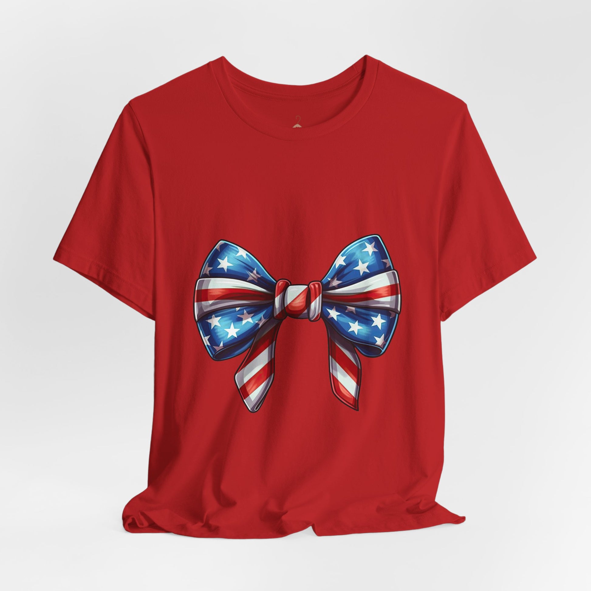 American Flag Bow T-Shirt — Patriotic 4th of July Tee