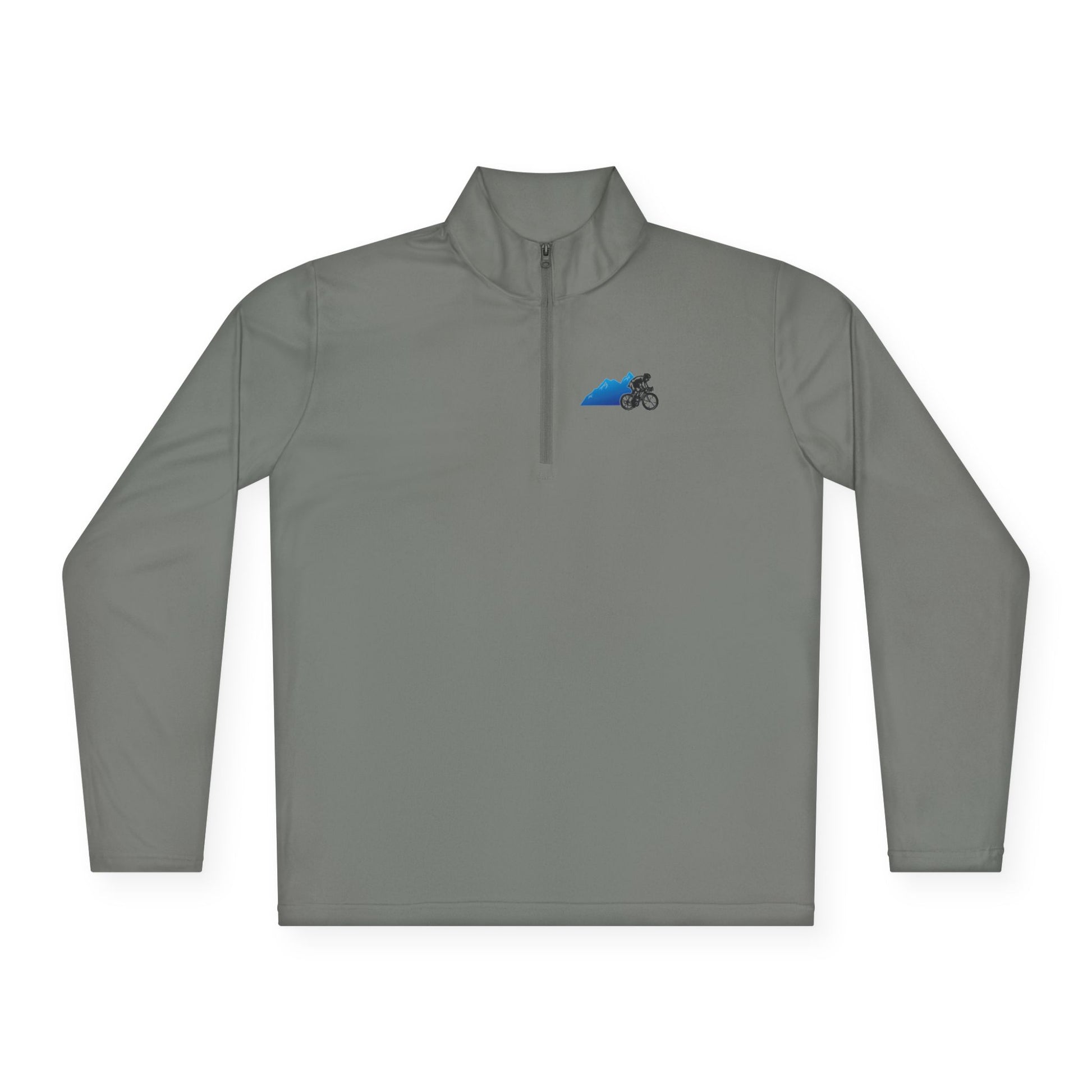 Motorcycle Mountain Quarter‑Zip Pullover — Small Chest Badge