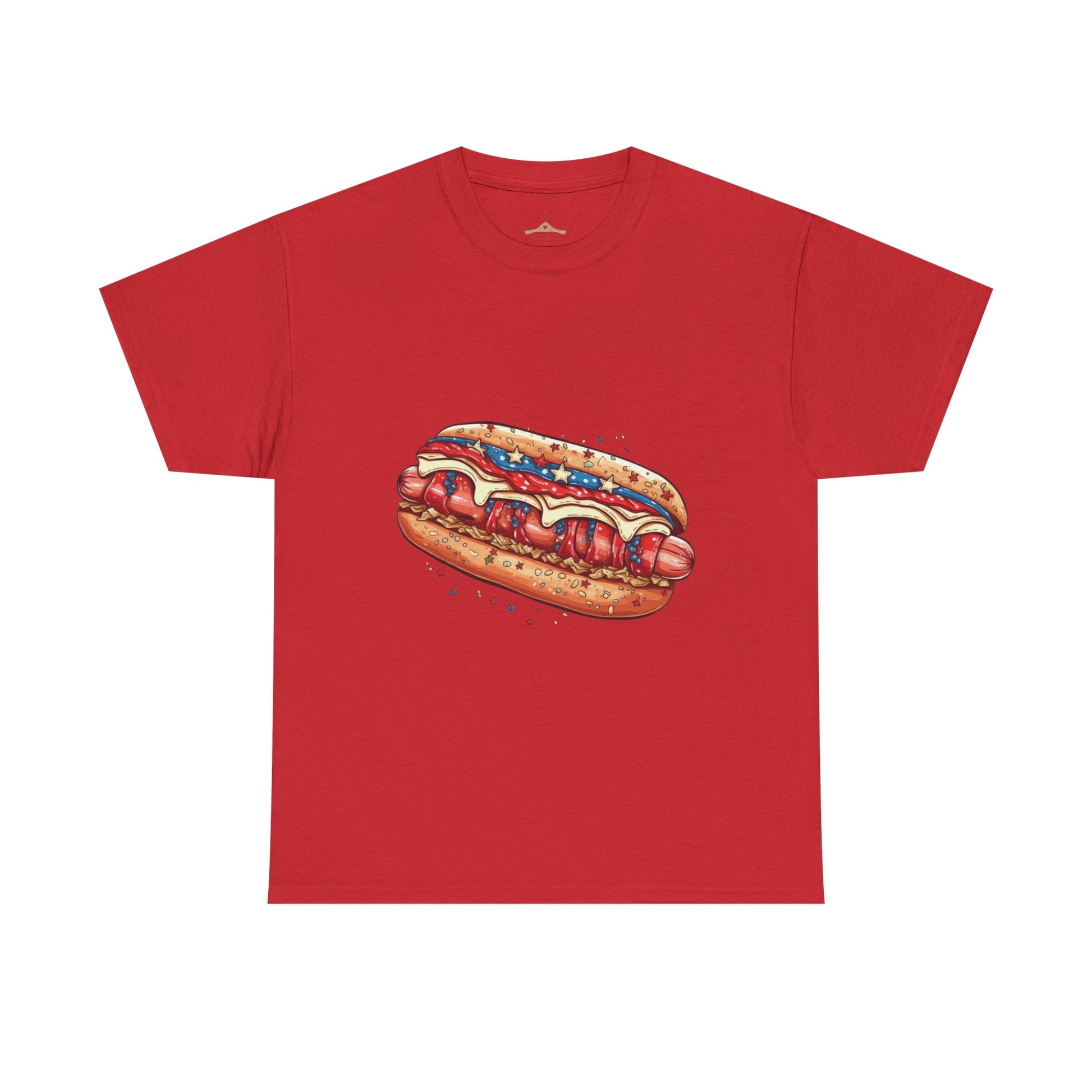 Hot Dog Illustration T-Shirt — Retro Ketchup & Mustard Food Tee
