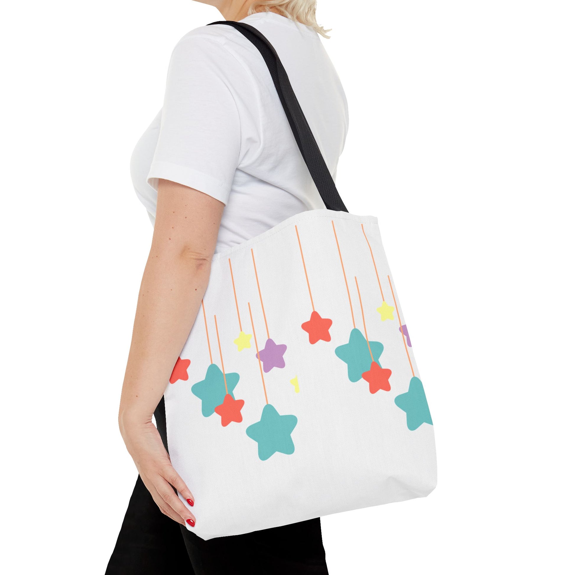 Stars and Stripes Tote Bag, Colorful Canvas Bag, Ideal Gift for Her, Summer Outings, Eco-Friendly Shopping, Fun Accessories, Artful Design