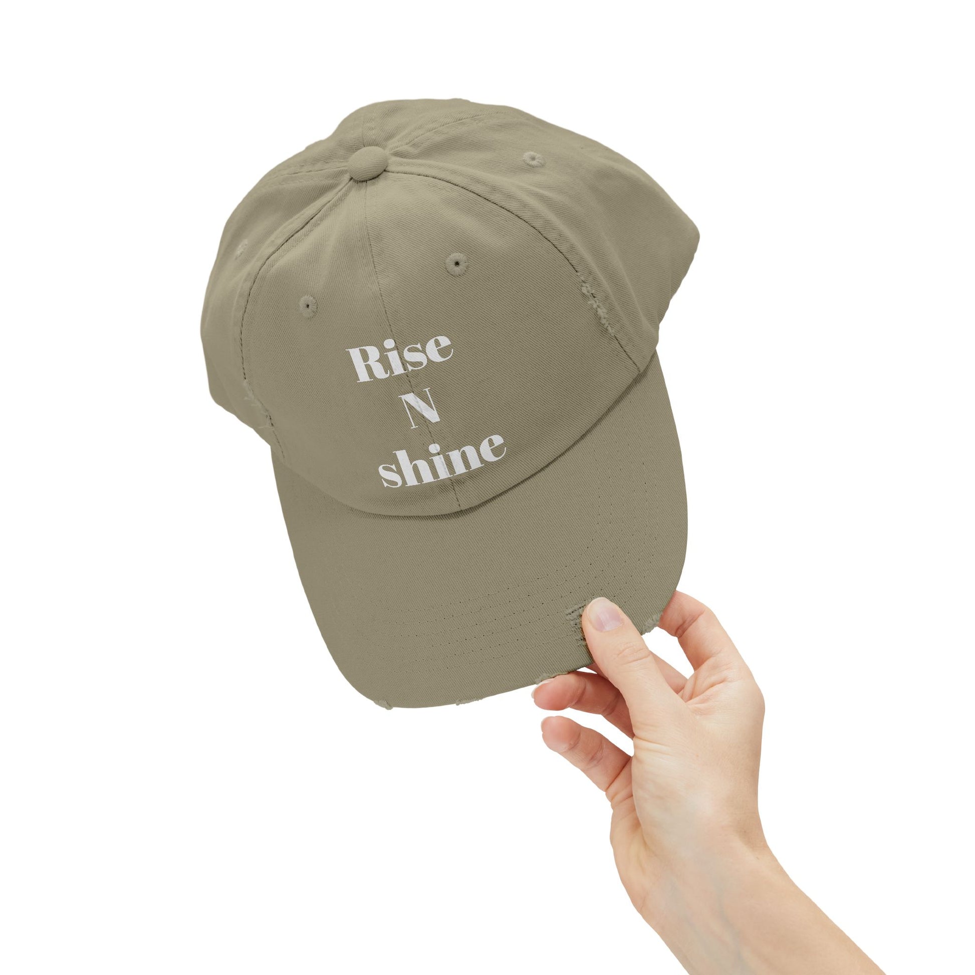 Unisex Distressed Cap - Rise N Shine Adjustable Hat
