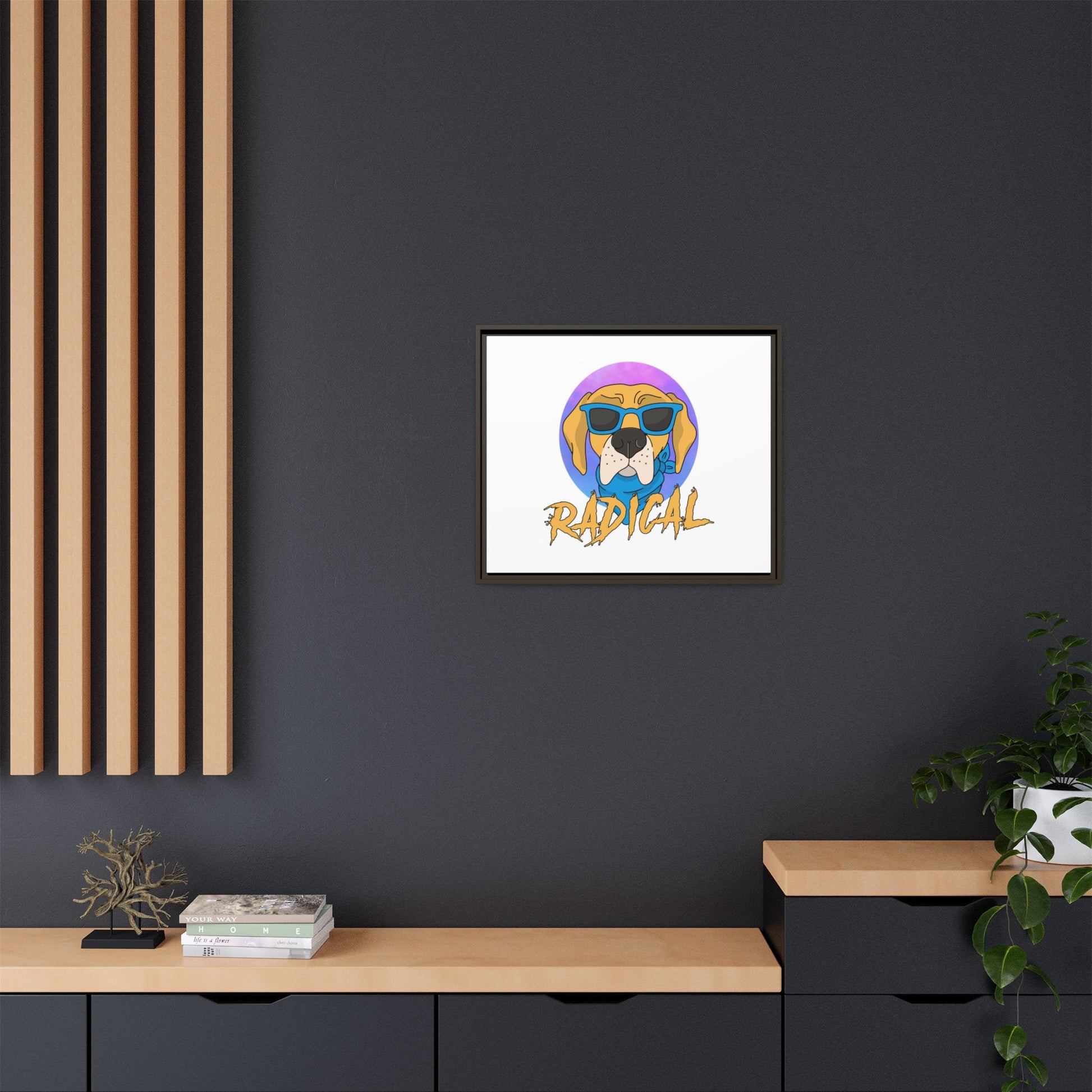 Radical Dog Art Print, Framed Canvas