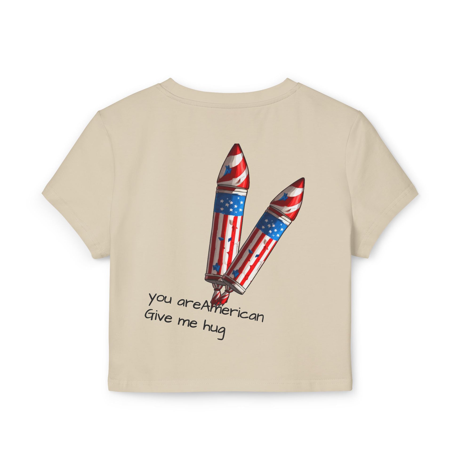 Patriotic Heart Baby Tee — American Flag Graphic Women's Crop Top
