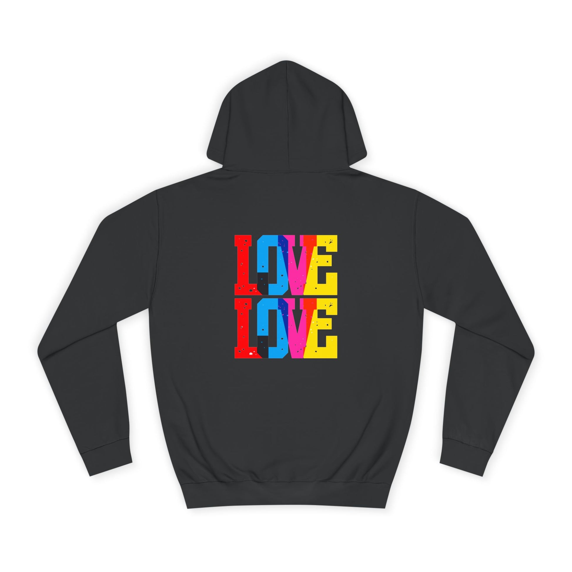 Unisex College Hoodie with Love Design, Casual Gift for Campus Life