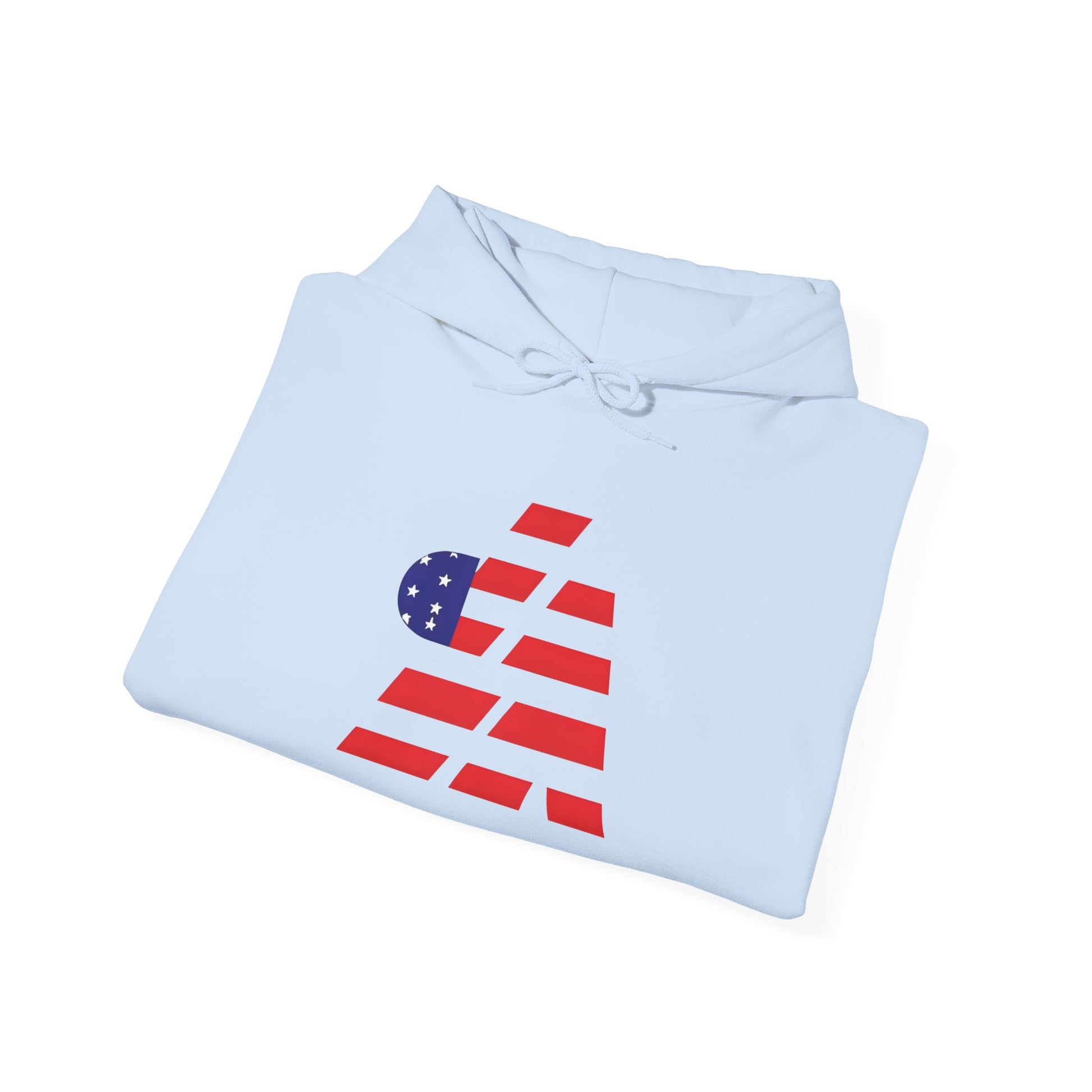 Patriotic Graphic Hoodie - Unisex Heavy Blend Sweatshirt with Flag Design