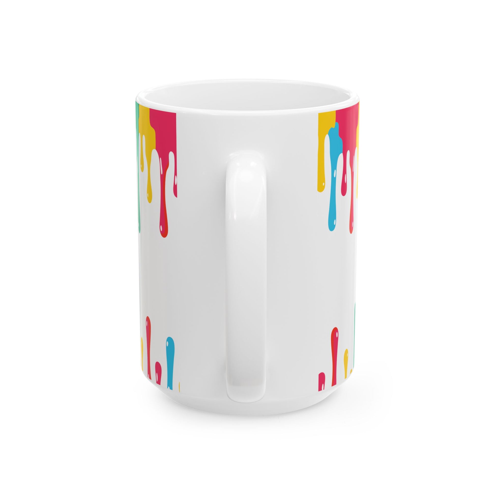 Colorful Paint Drip Ceramic Mug — Bright Dripping Paint Coffee Cup (11oz & 15oz)