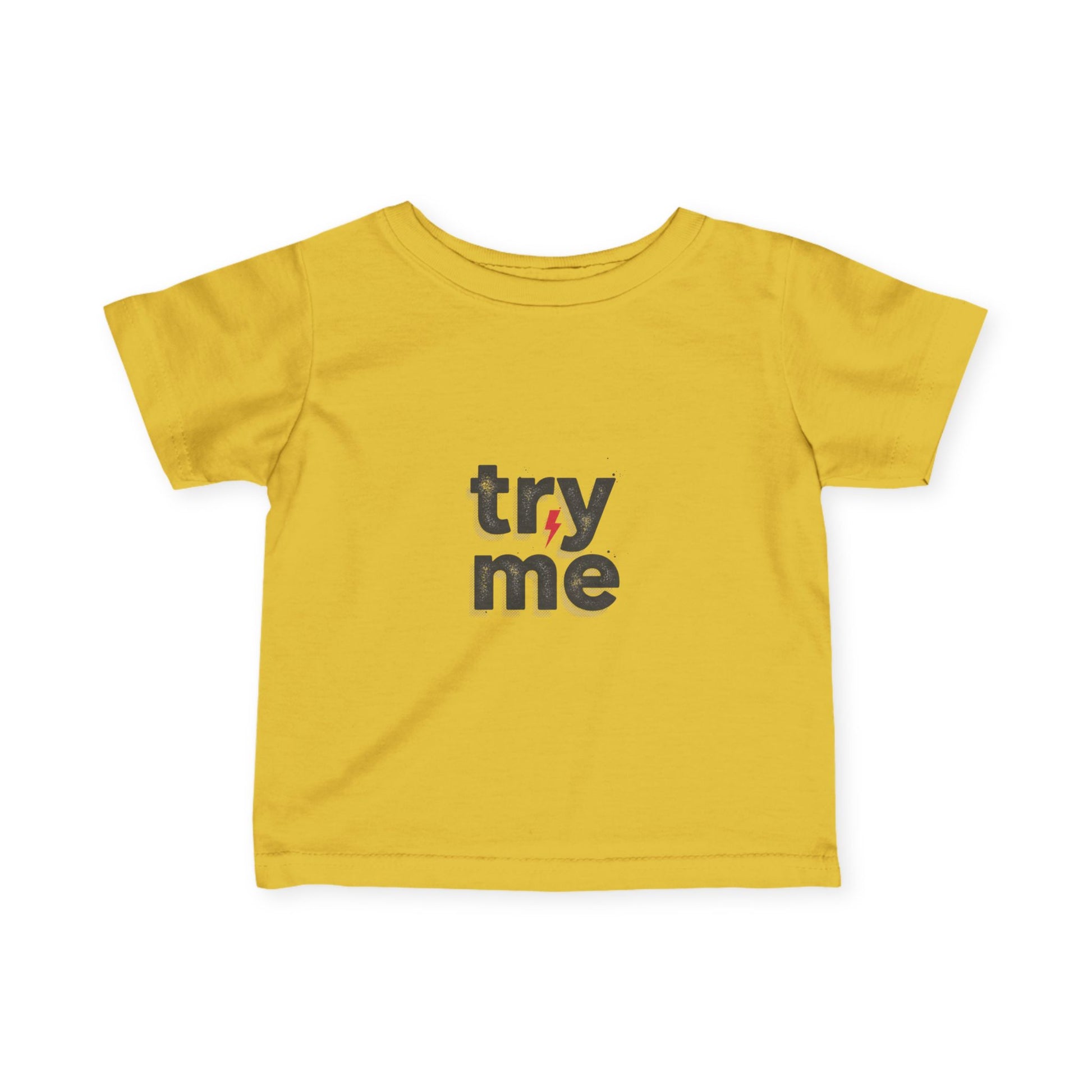 Infant Tee - "try me" Playful Graphic Baby Shirt
