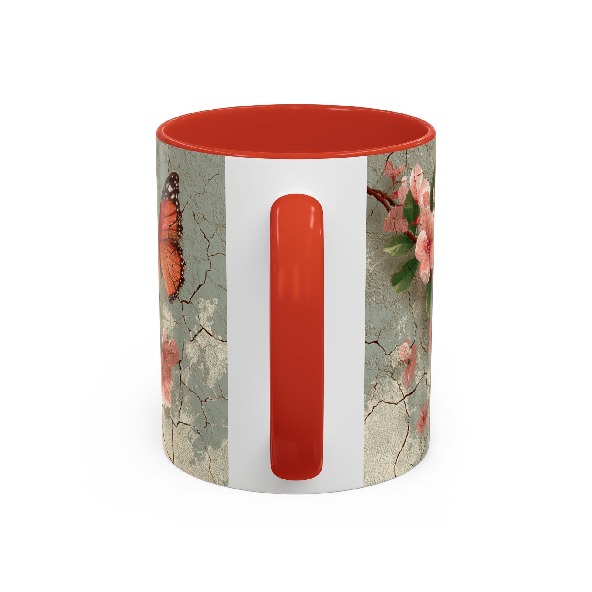 Floral Butterfly Accent Coffee Mug, Spring Gift, Kitchen Decor, Nature Lover Mug, Tea Cup