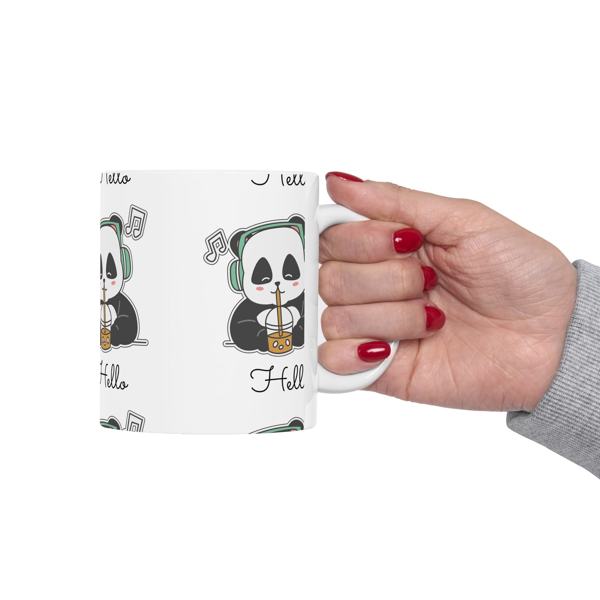 Cute Panda Hello Ceramic Mug - Perfect for Coffee Lovers