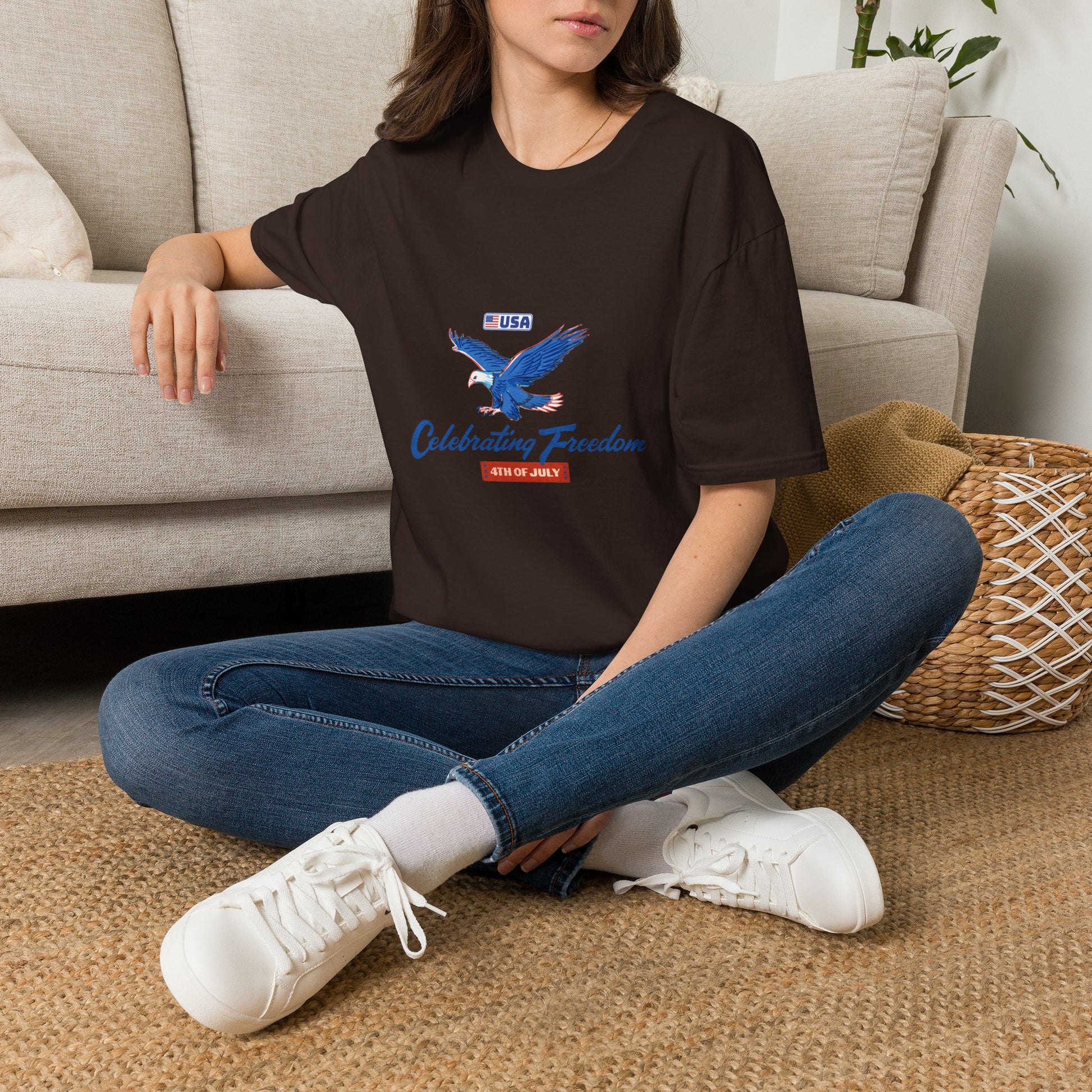 Patriotic Eagle T-Shirt — "Celebrating Freedom" USA Graphic Tee