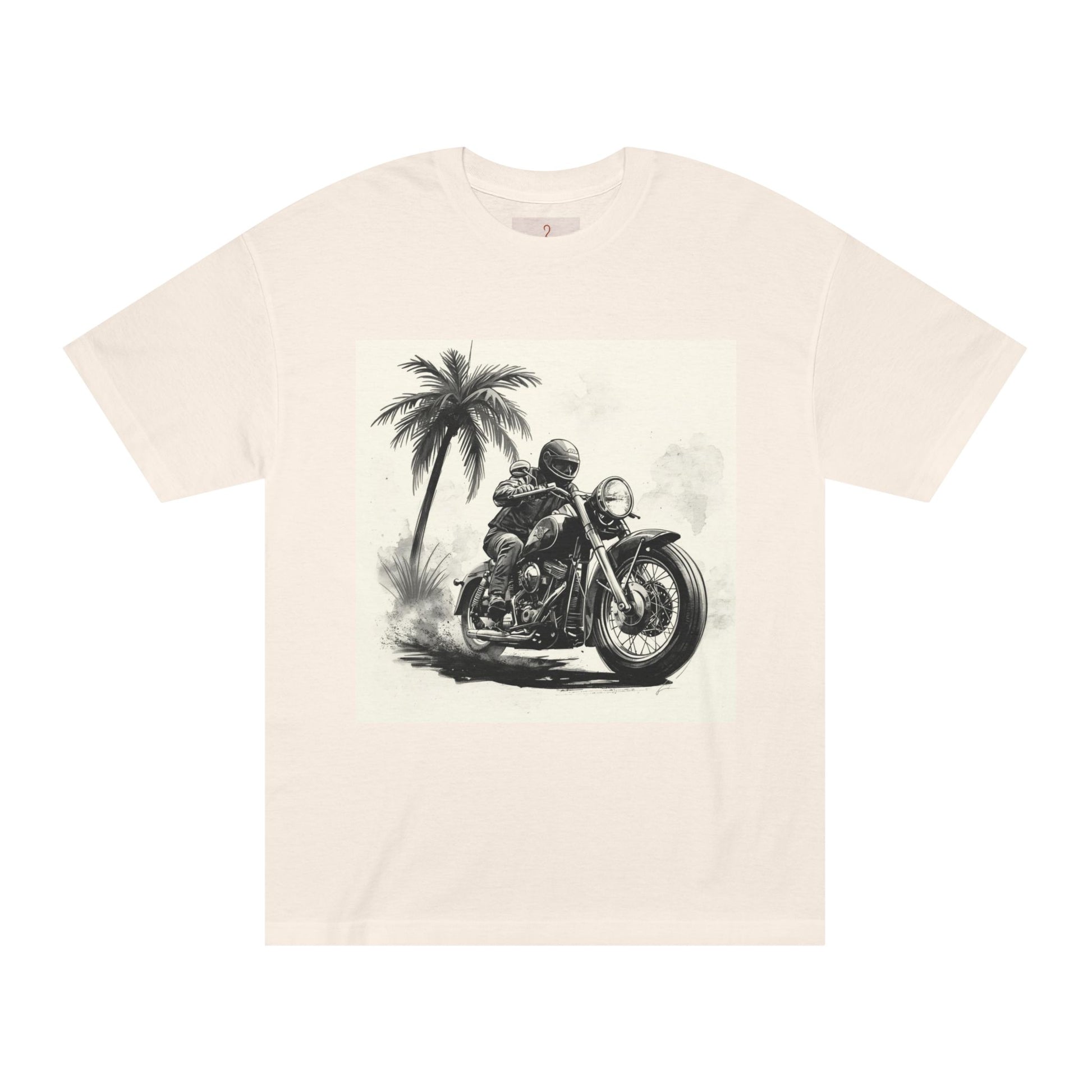 Vintage Motorcycle Tee — Retro Biker Palm Tree Graphic