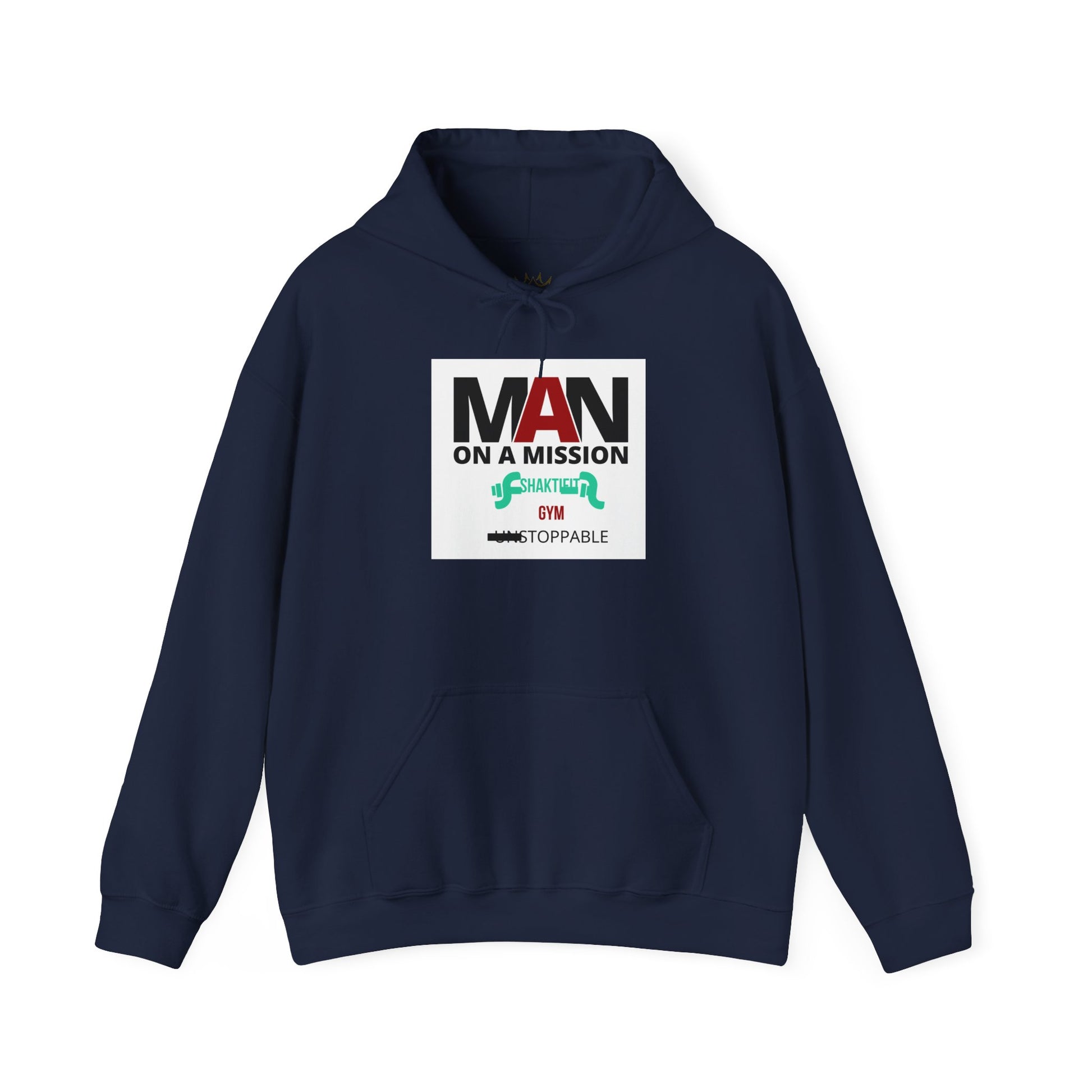 Motivational Hoodie for Men, ‘MAN ON A MISSION’ Sweatshirt