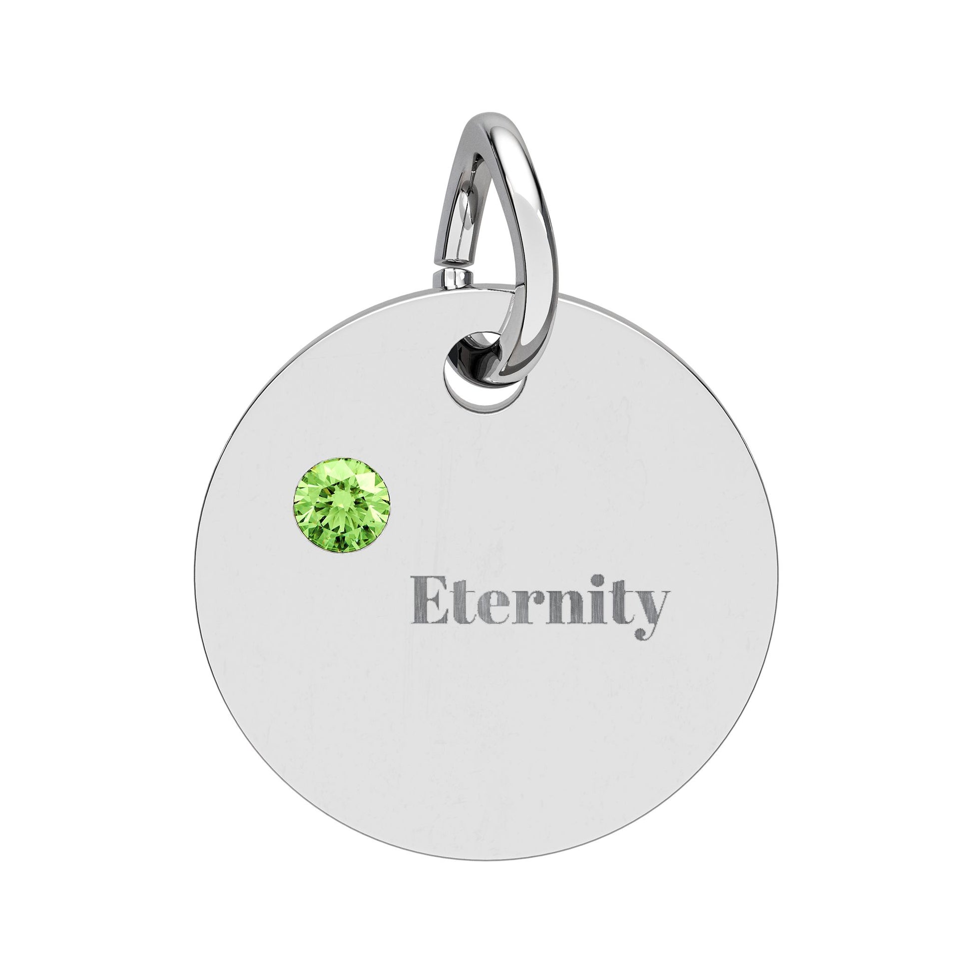 Engravable Birthstone Circle Charm — Personalized 'Eternity' Pendant
