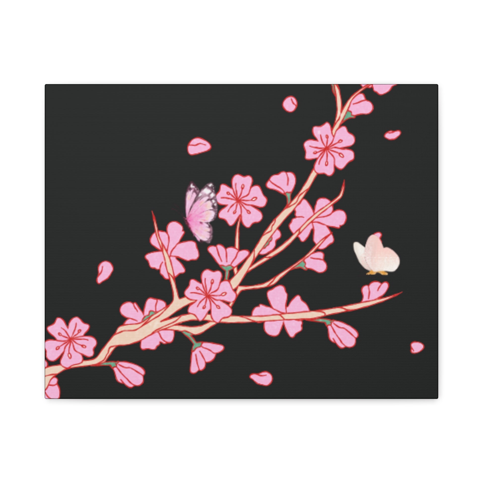 Canvas Wall Art - Spring Flower with Butterflies Home Decor