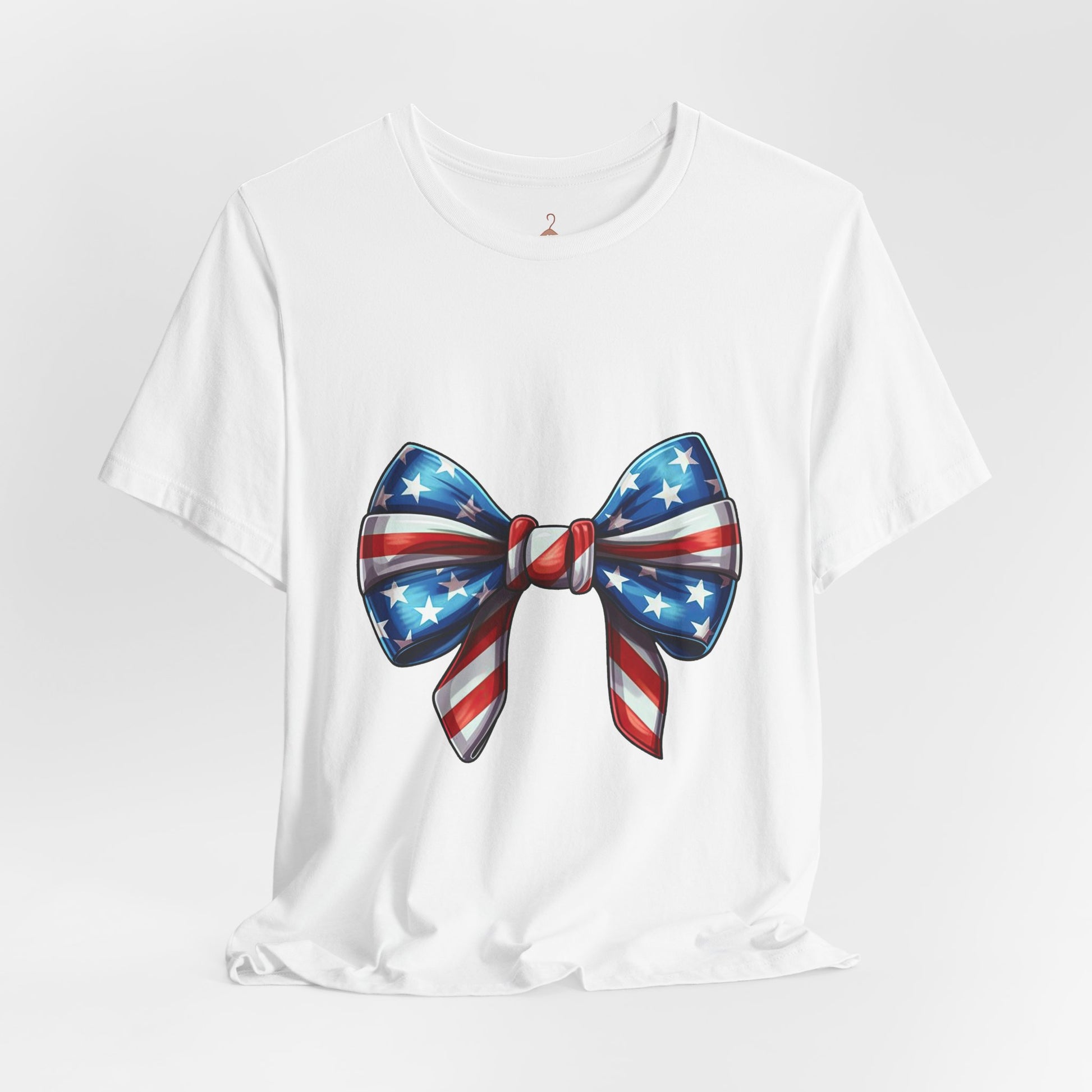 American Flag Bow T-Shirt — Patriotic 4th of July Tee