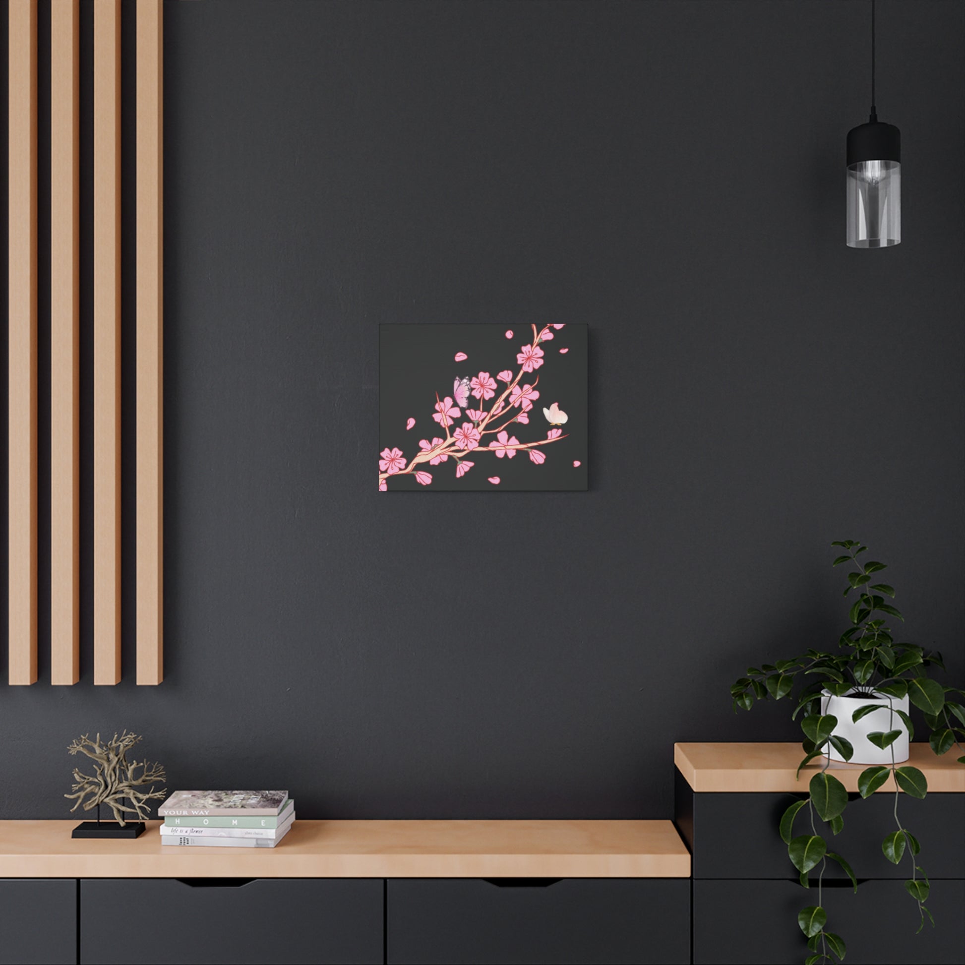 Canvas Wall Art - Spring Flower with Butterflies Home Decor