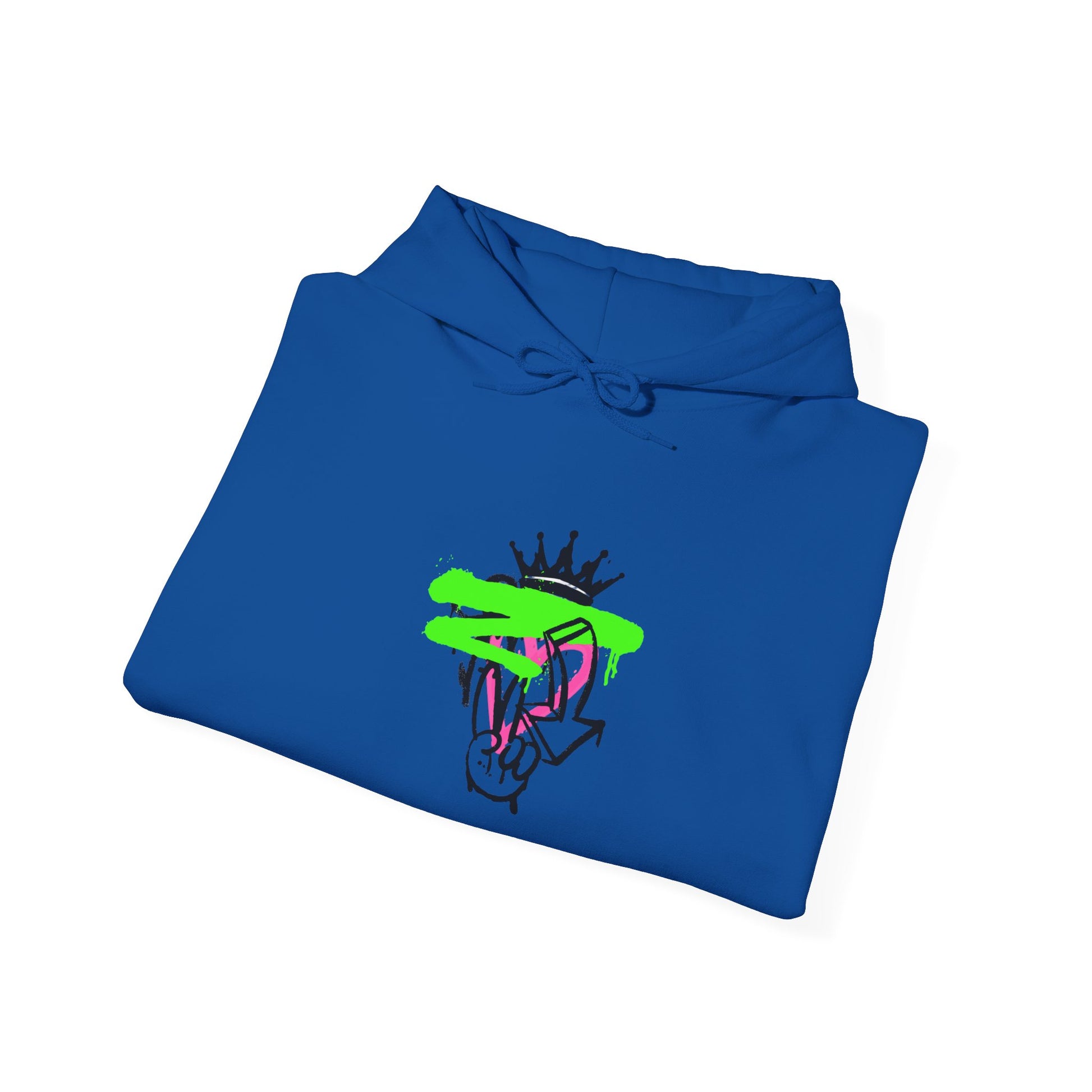 Crowned Snake Hoodie — Neon Green Graffiti Snake Pullover