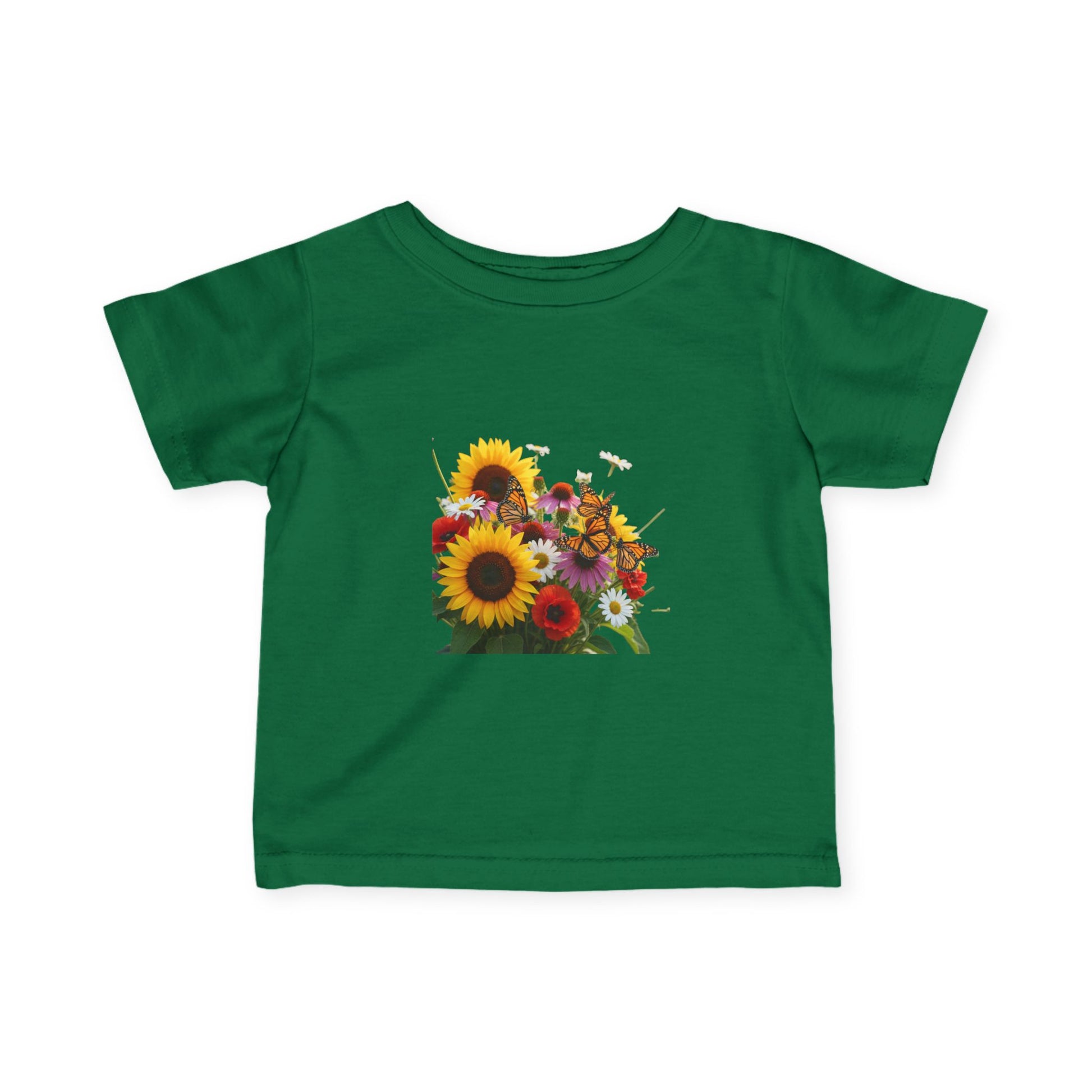 Infant Tee — Bright Sunflower & Wildflower Bouquet Baby Shirt