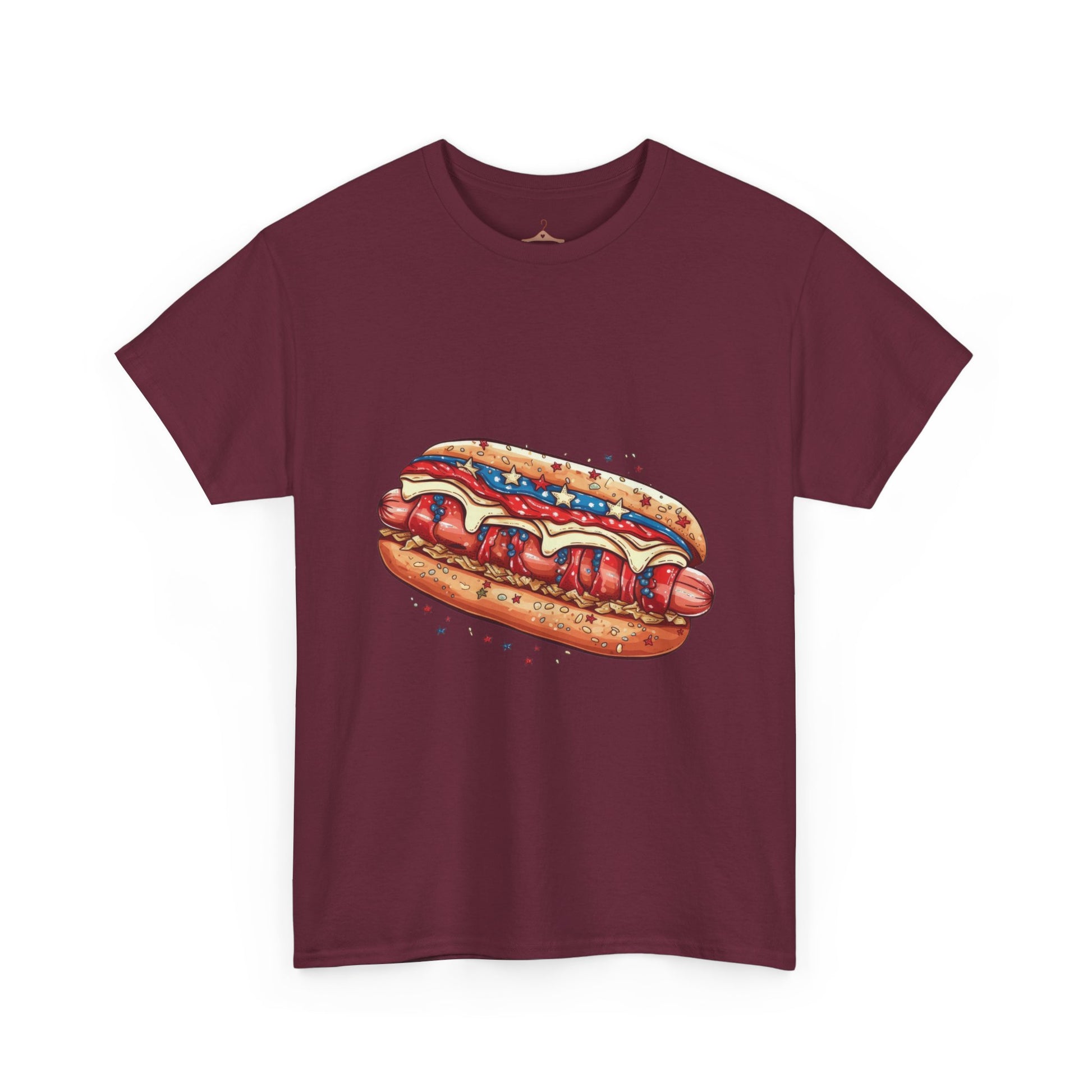 Hot Dog Illustration T-Shirt — Retro Ketchup & Mustard Food Tee
