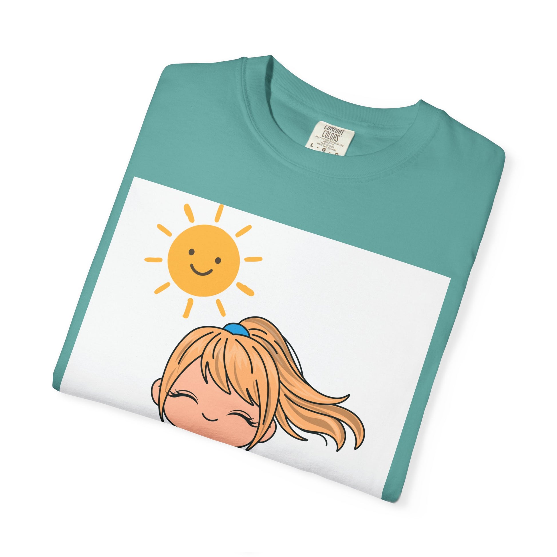 Cute Girl in Swimsuit T-Shirt — Sunny Beach Cartoon Tee