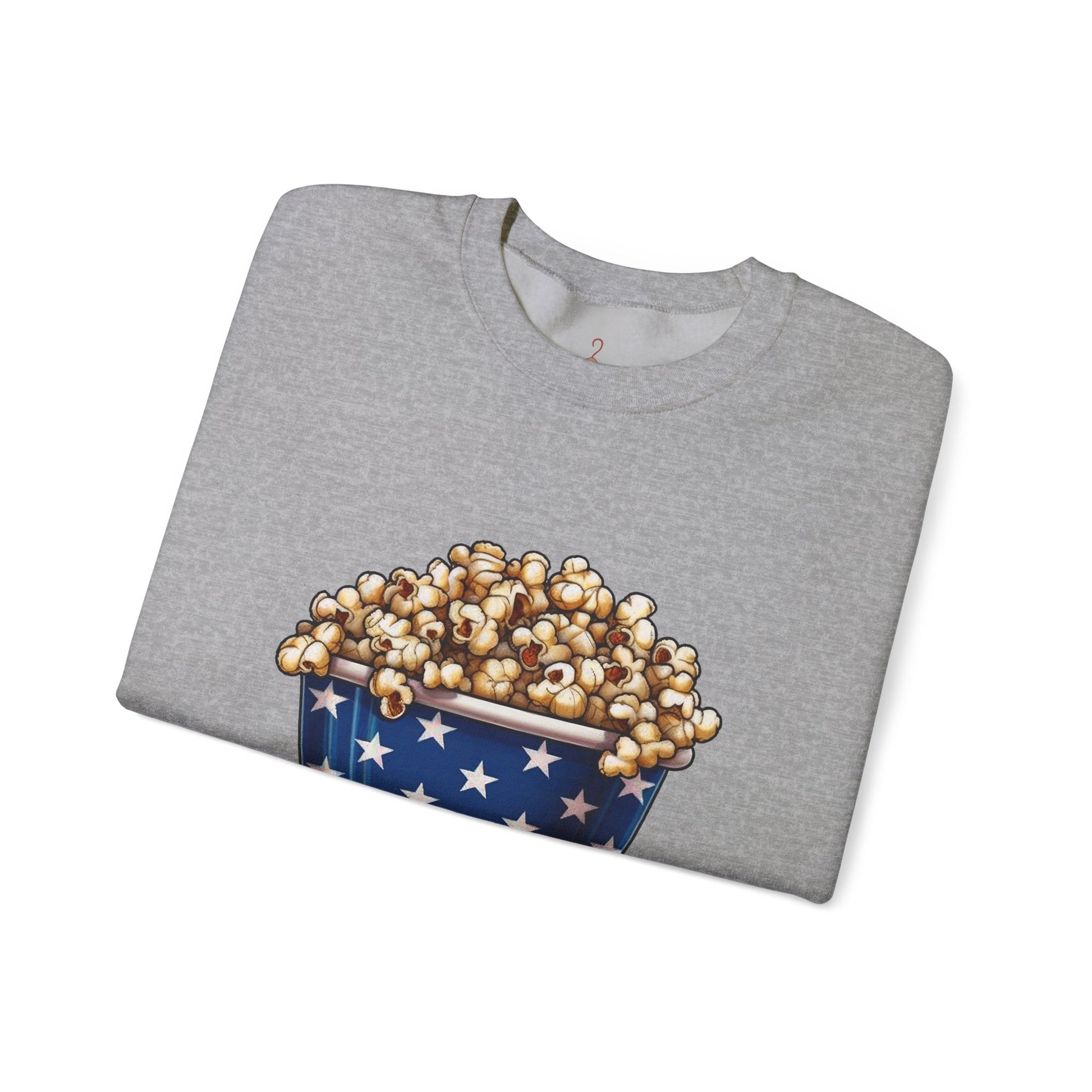 American Flag Popcorn Sweatshirt – Patriotic 4th of July Crewneck