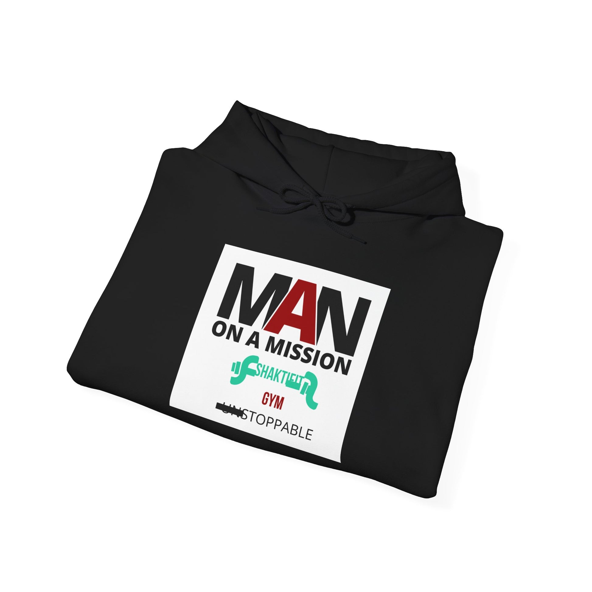 Motivational Hoodie for Men, ‘MAN ON A MISSION’ Sweatshirt