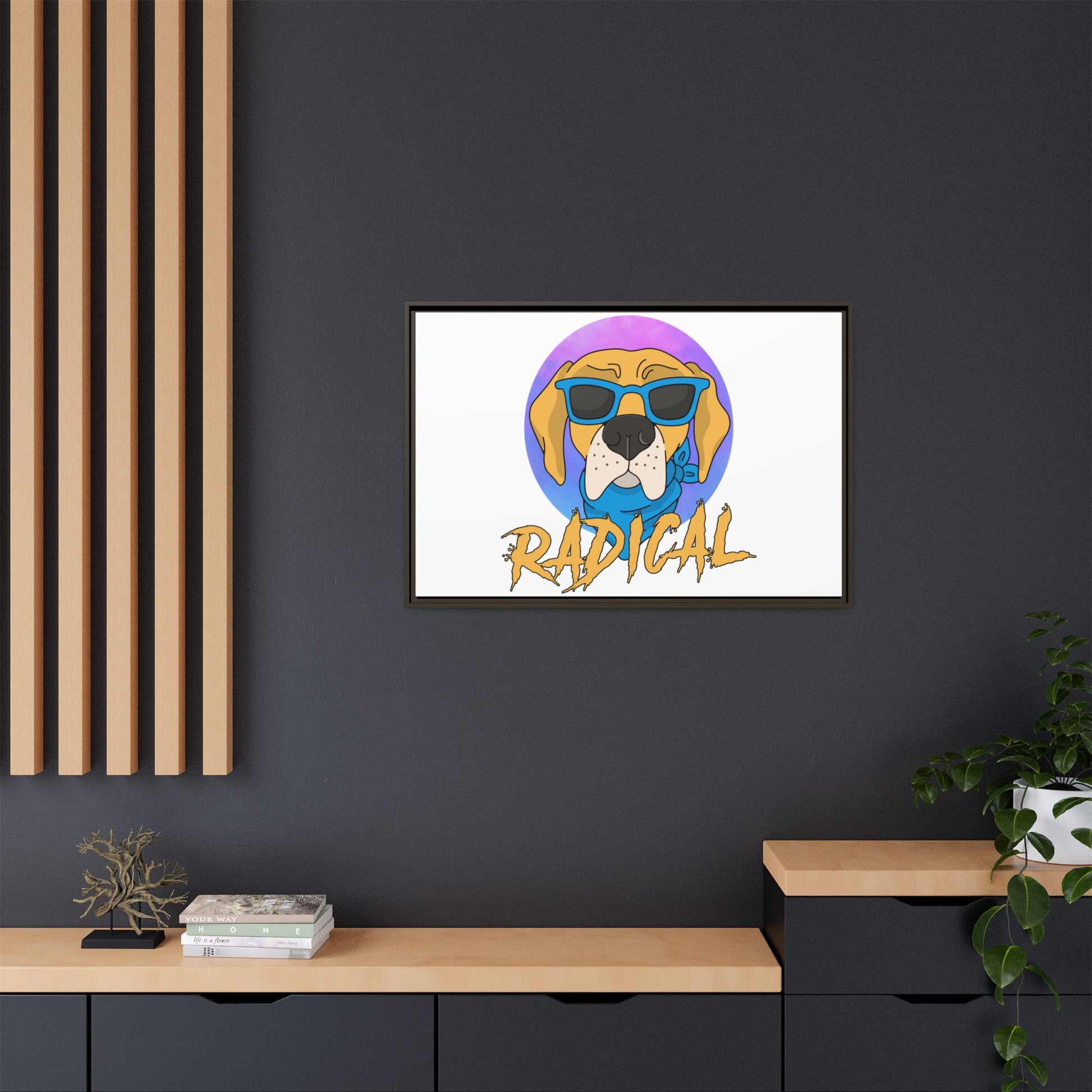 Radical Dog Art Print, Framed Canvas