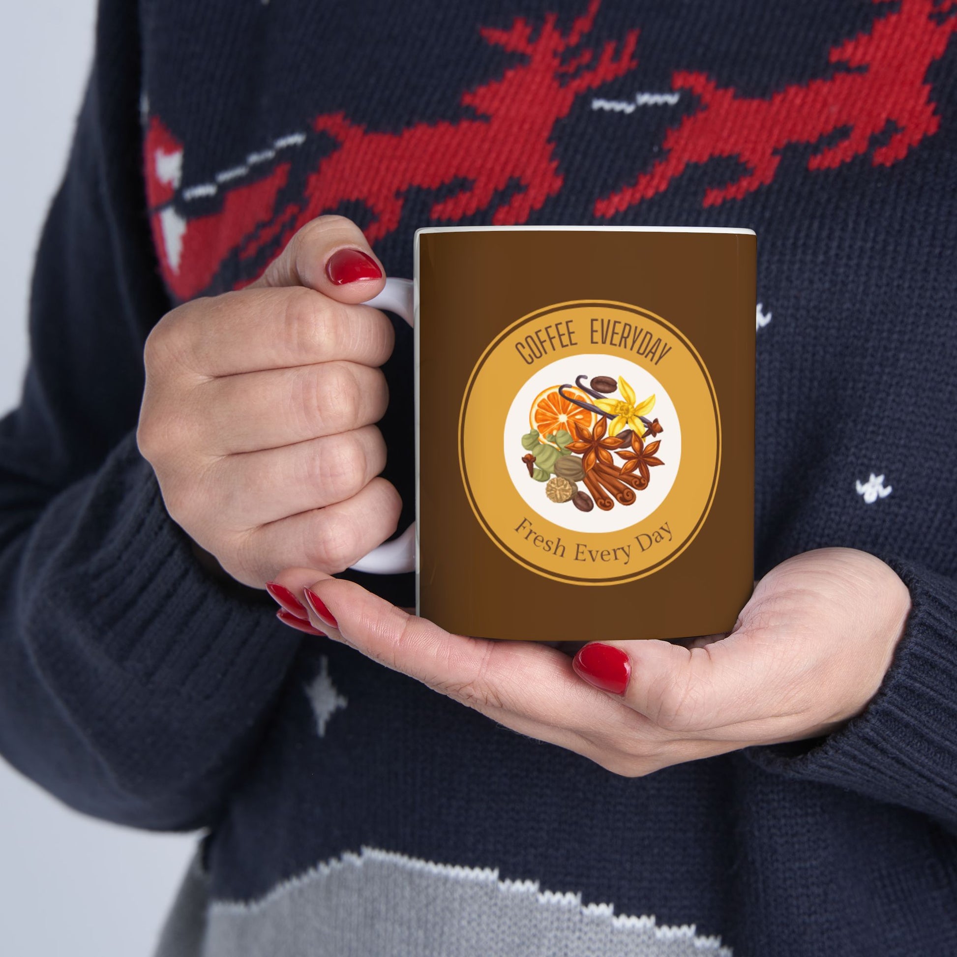 Coffee Lovers Ceramic Mug  Holiday Mug