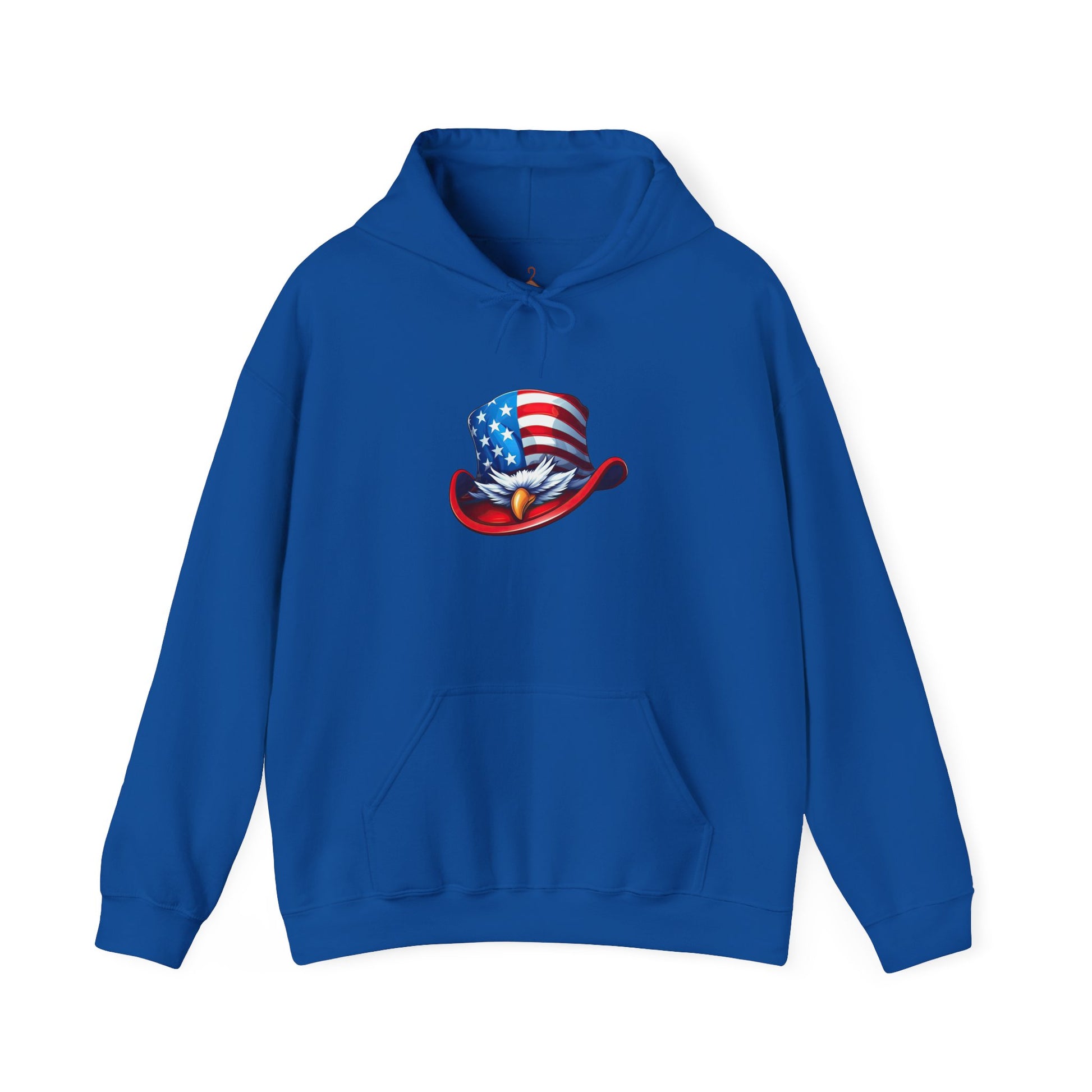 Patriotic Eagle Top Hat Hoodie — American Flag Bald Eagle Graphic Hoodie