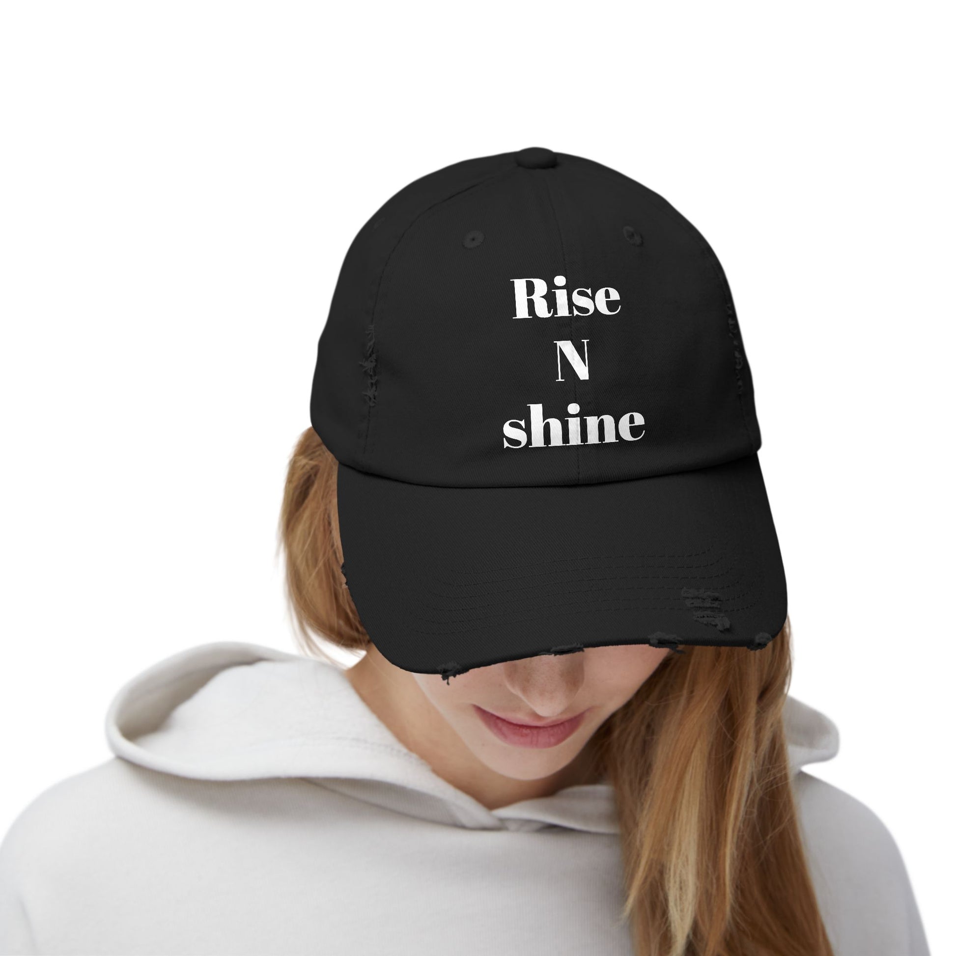 Unisex Distressed Cap - Rise N Shine Adjustable Hat