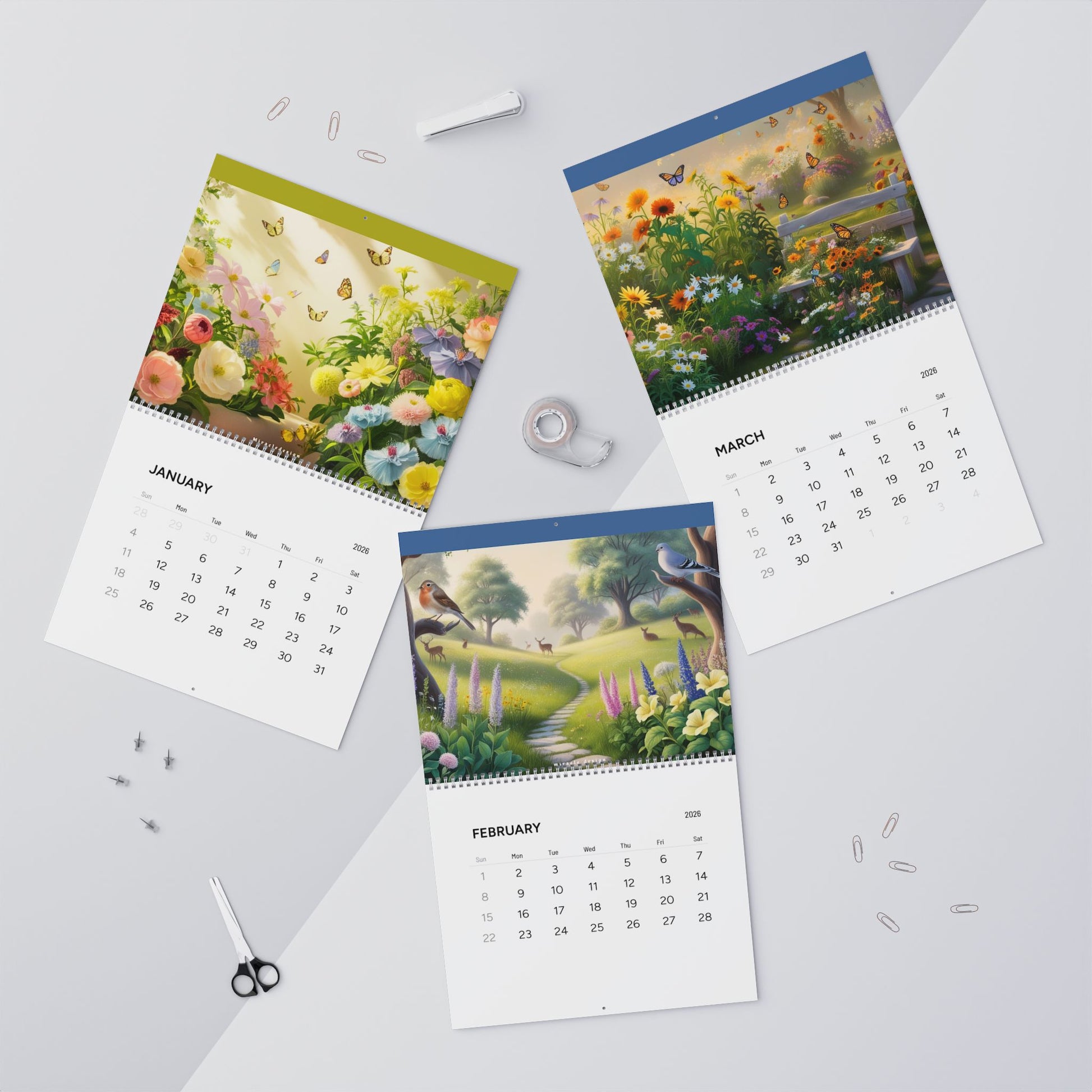Floral & Nature Wall Calendar 2026 - Monthly Planner with Scenic Artwork
